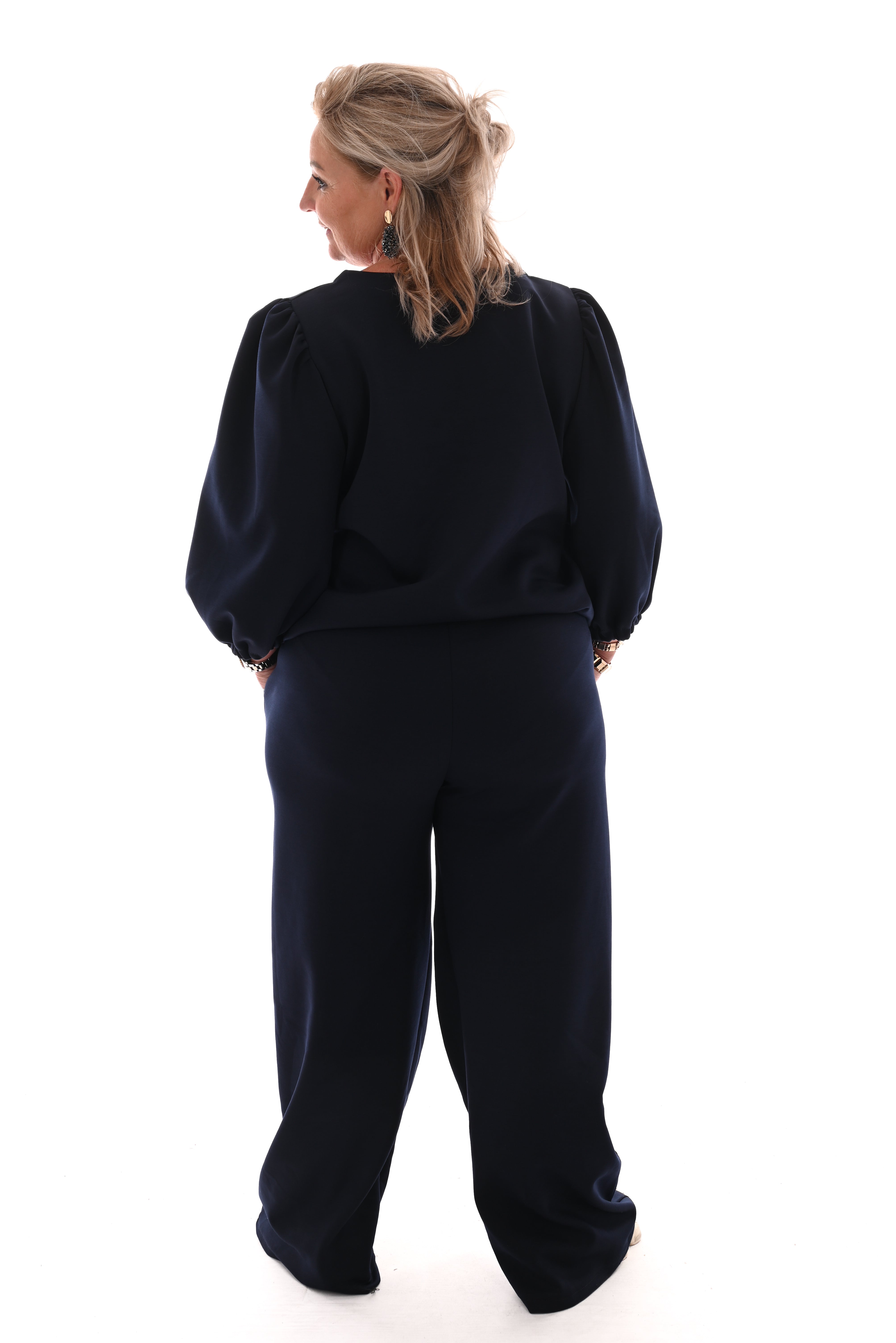 Tweedelig pak 3/4e mouwen deluxe marineblauw