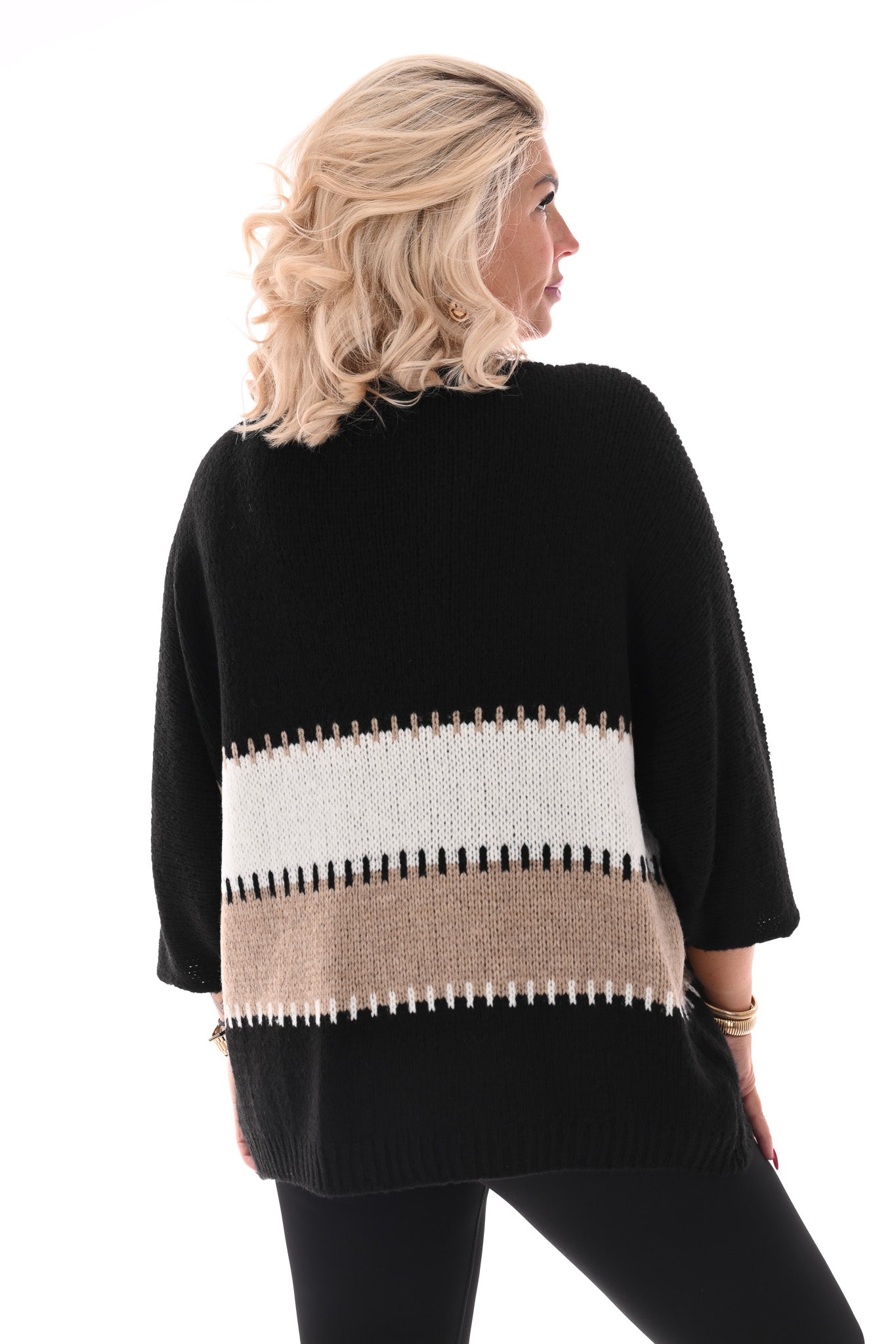 Gebreide trui v-hals zwart