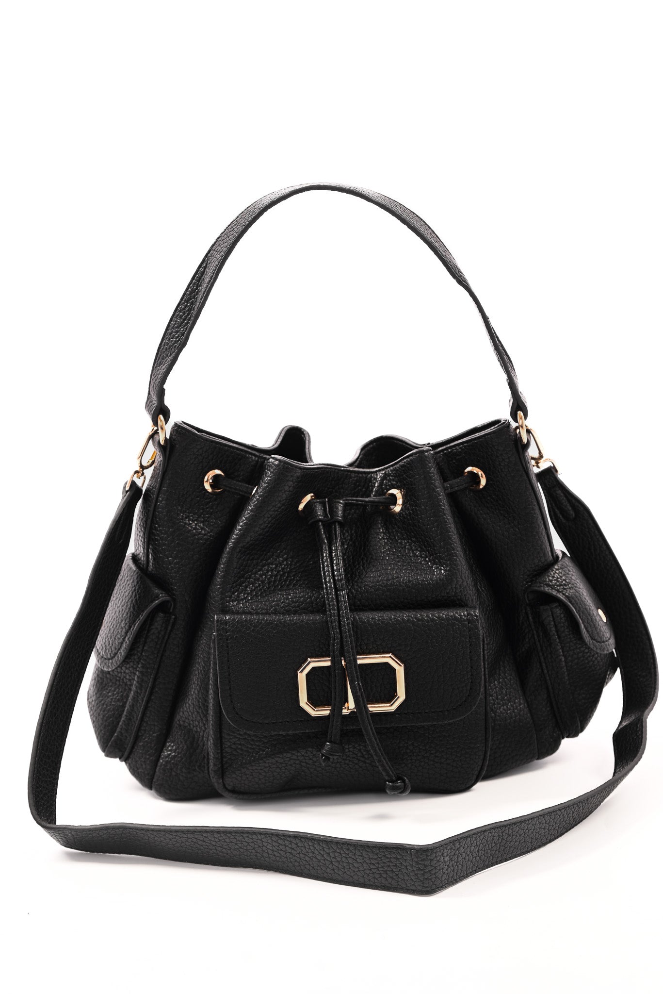 Crossbody tas goude details zwart