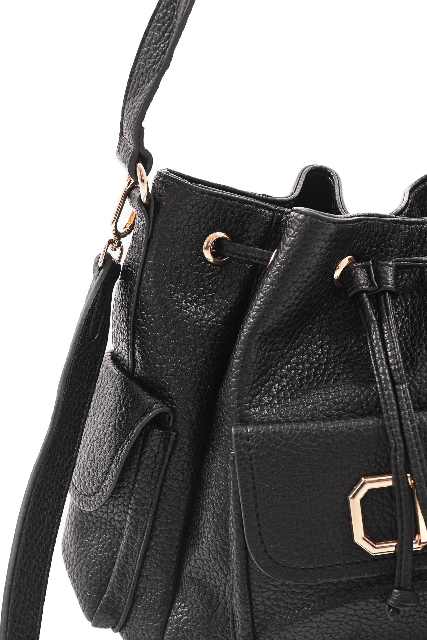 Crossbody tas goude details zwart