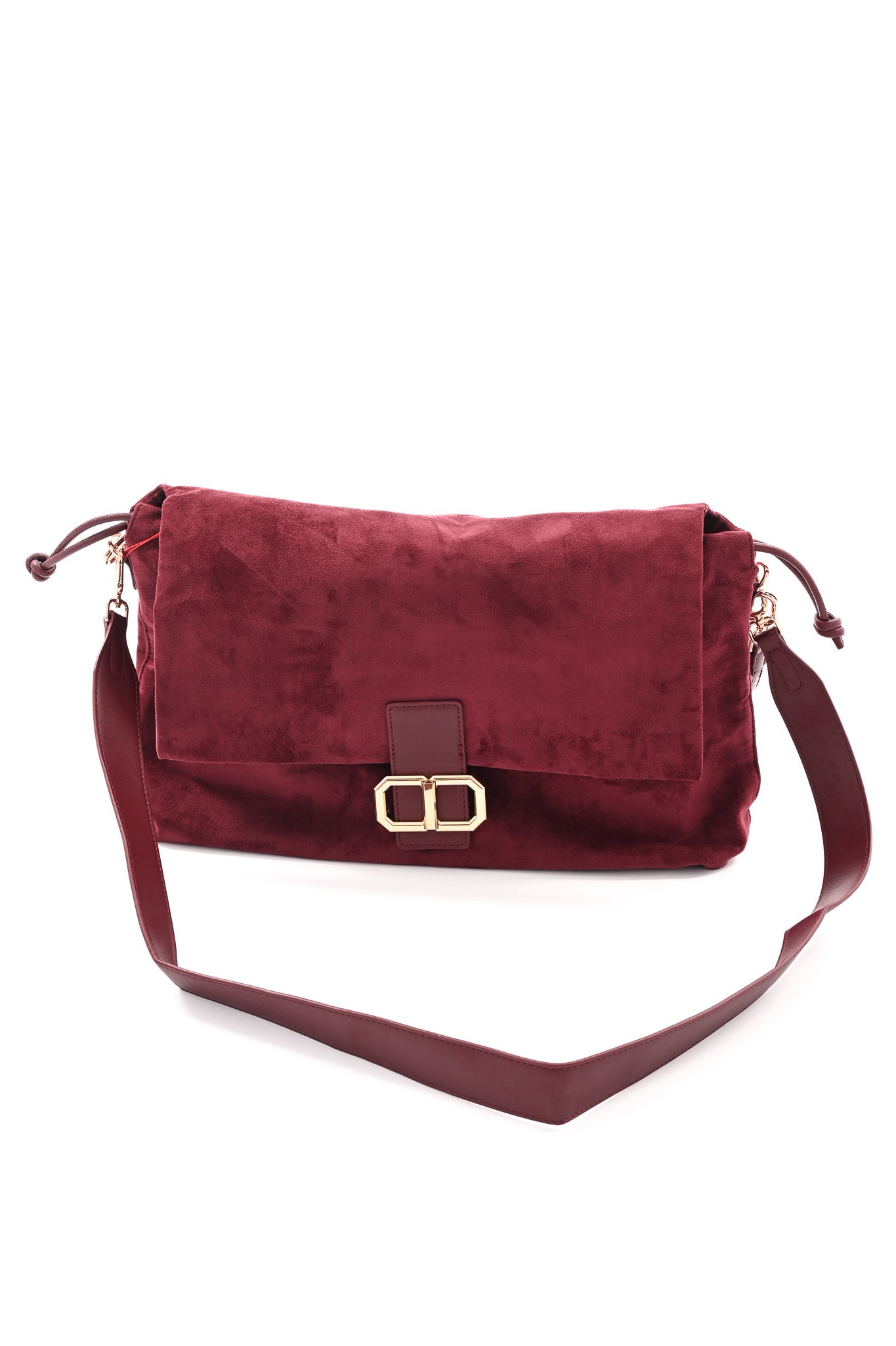 Crossbody tas suedinelook bordeaux