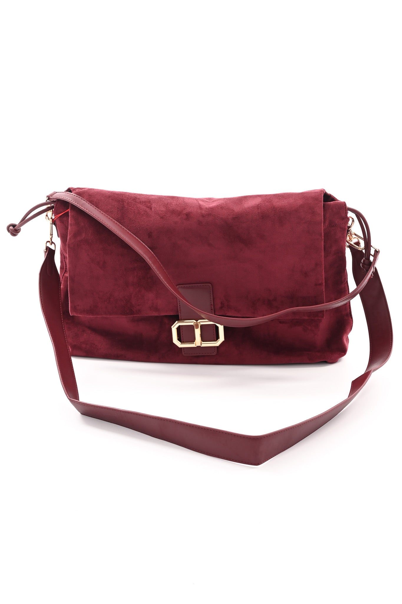 Crossbody tas suedinelook bordeaux