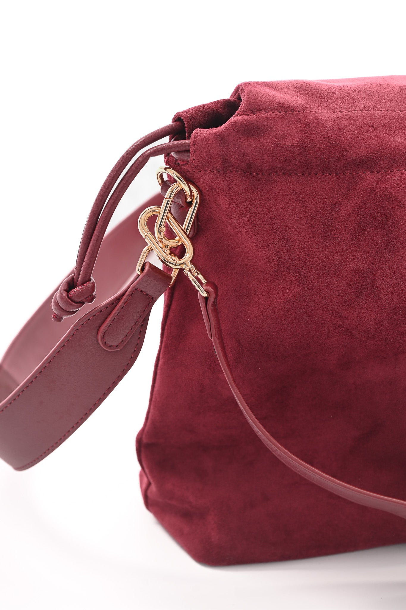 Crossbody tas suedinelook bordeaux