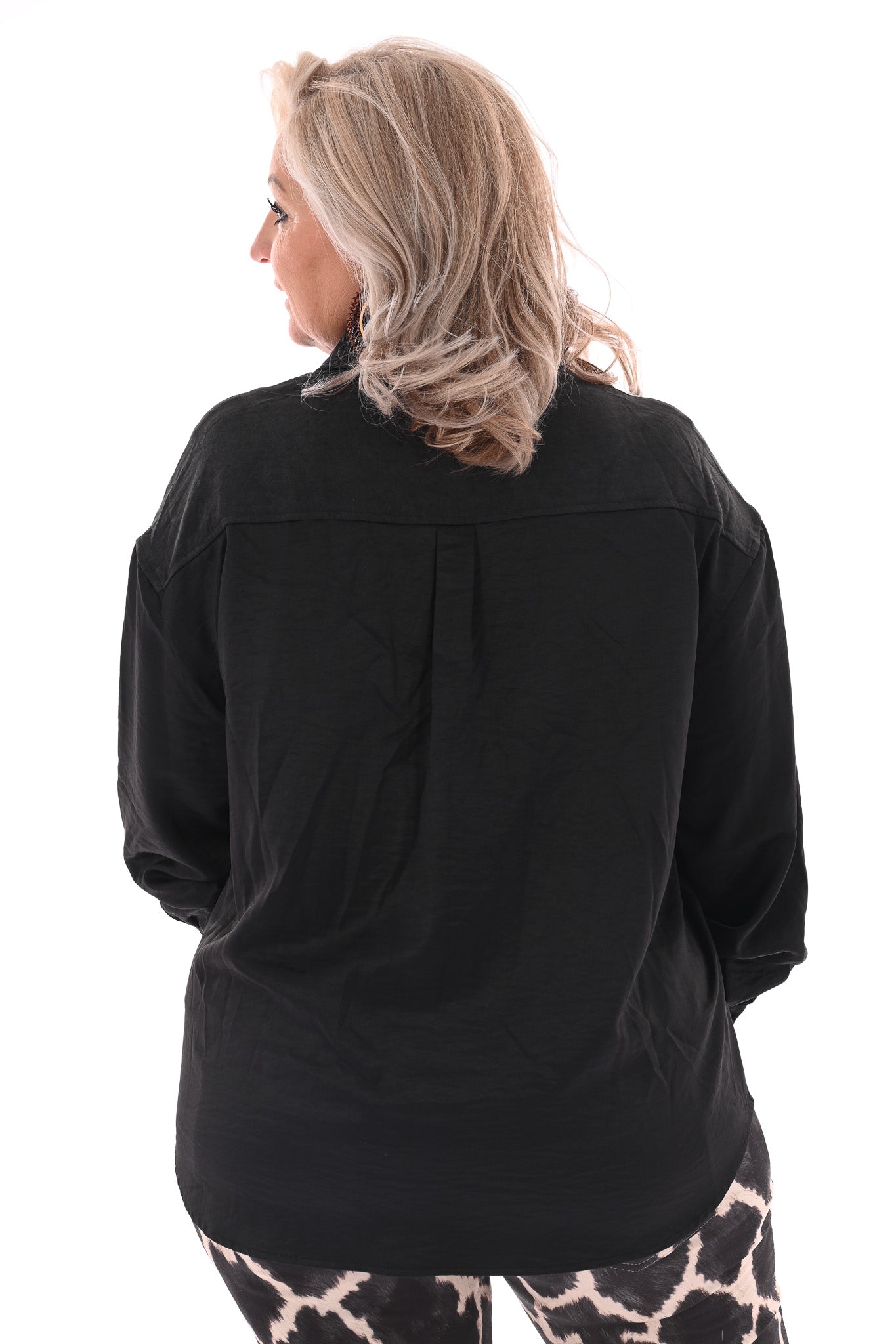 Blouse borstzakken zwart