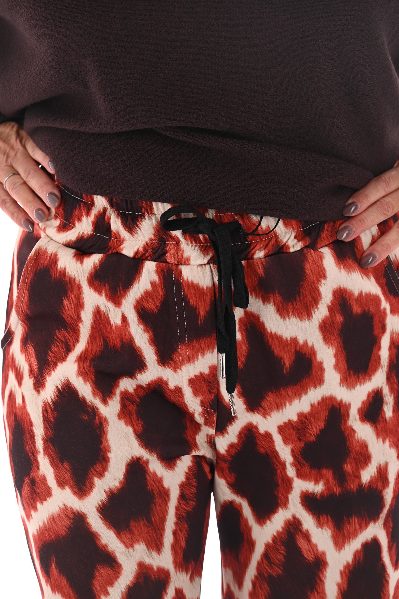Broek giraffe print oranje
