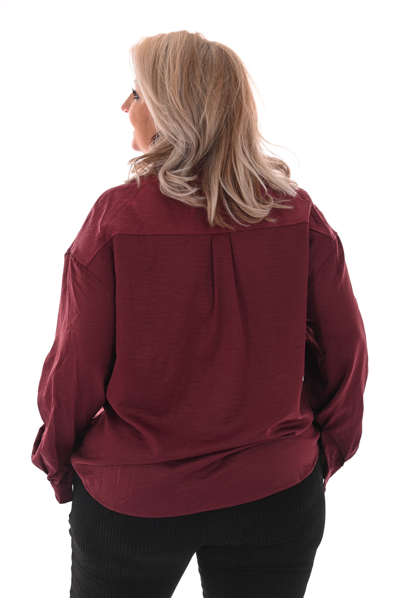Blouse borstzakken bordeaux