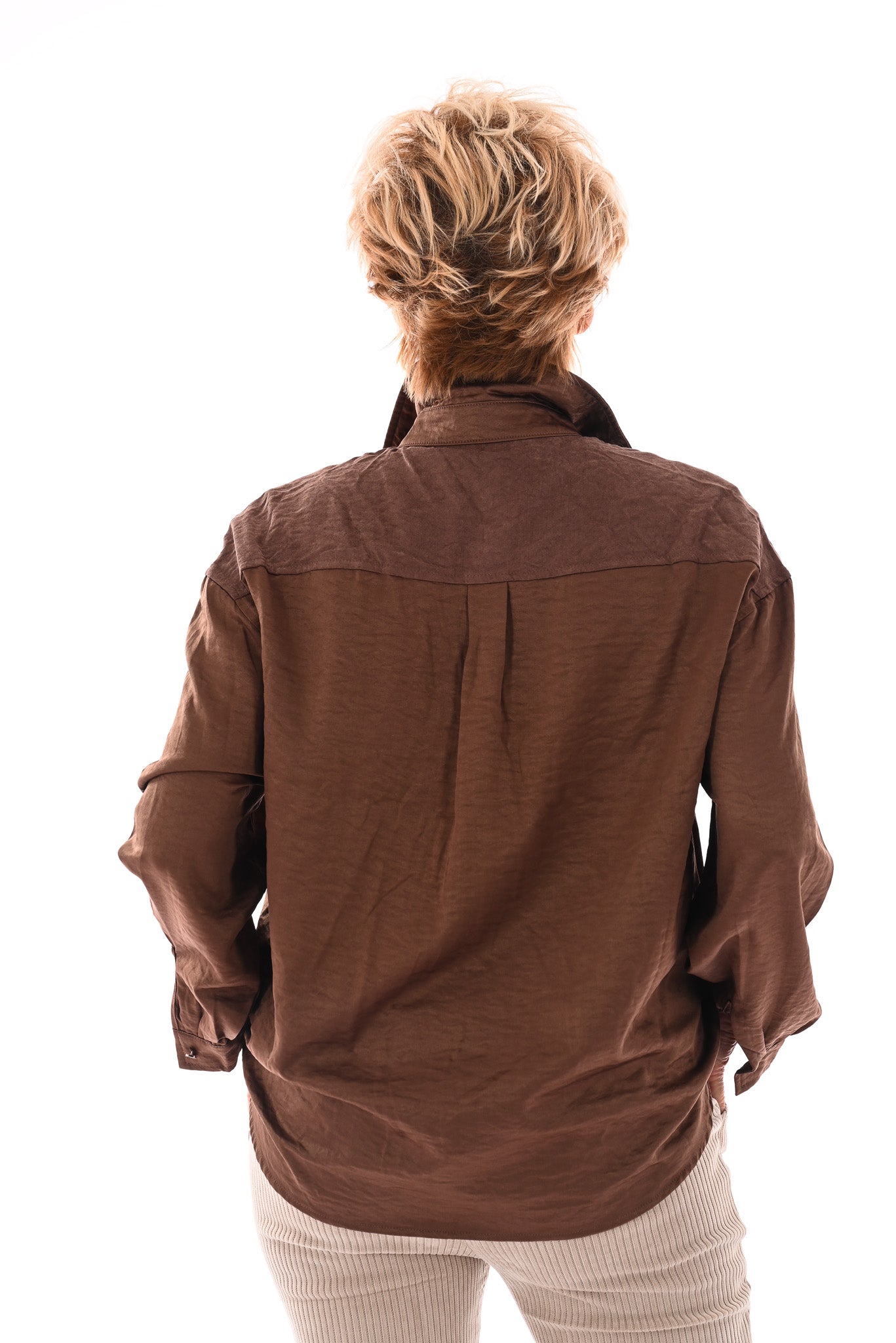 Blouse borstzakken bruin