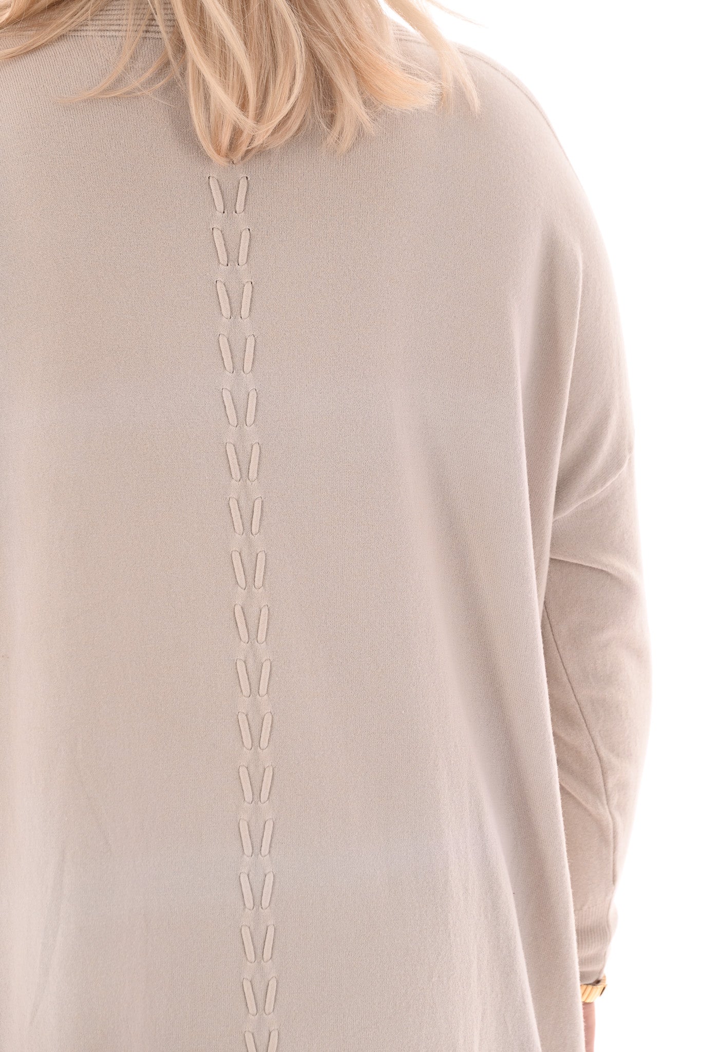 Tuniek boothals met strepen op de rug beige