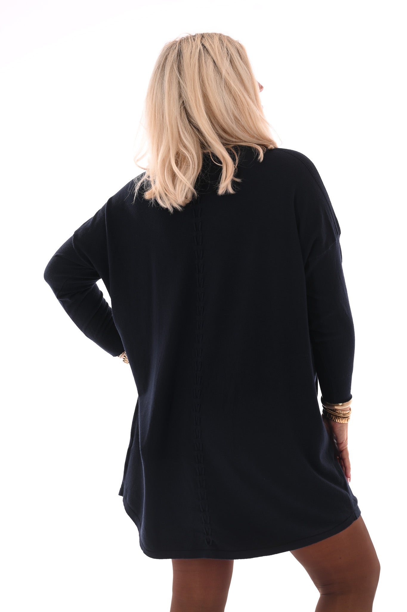 Tuniek boothals met strepen op de rug marineblauw