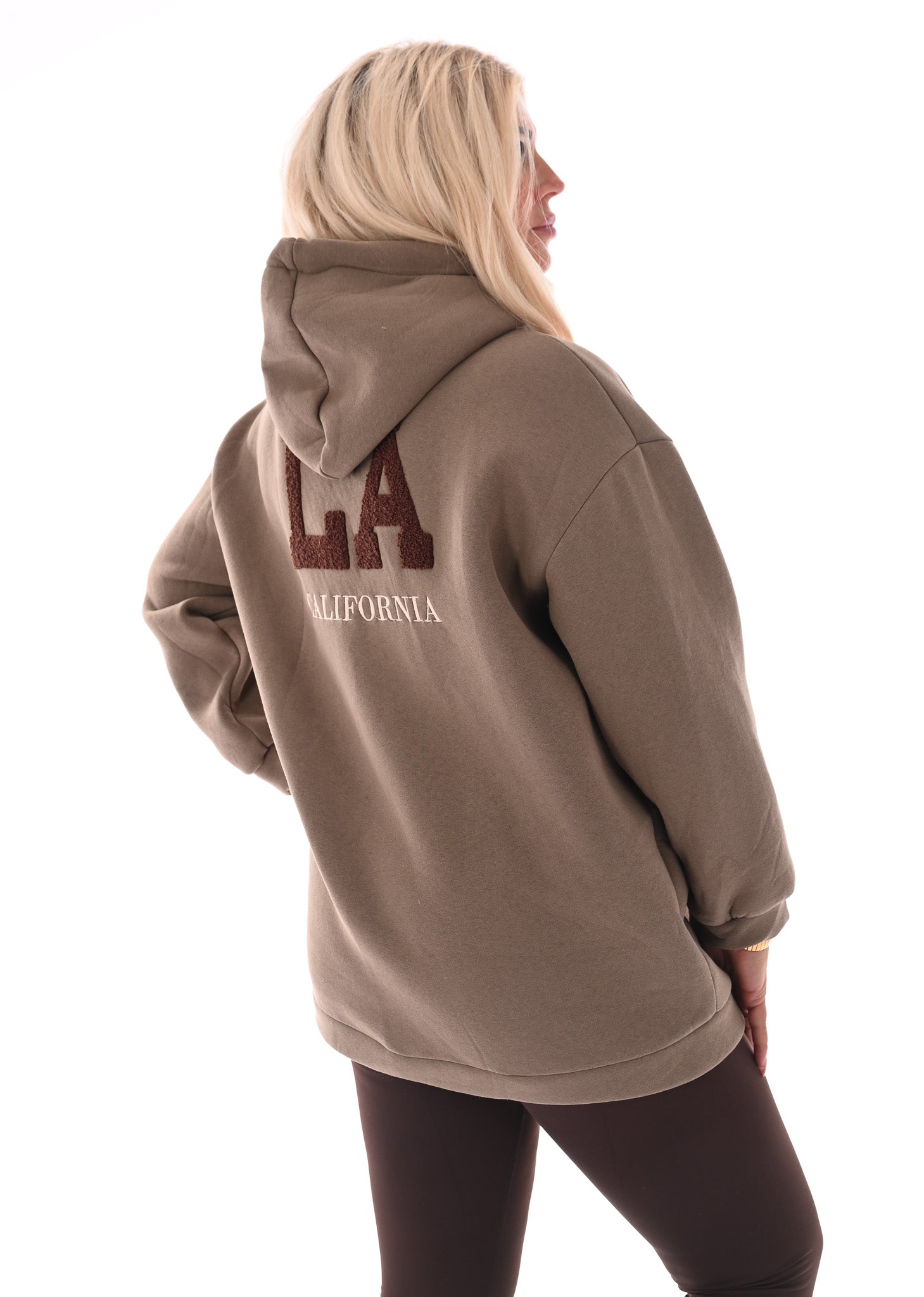 Hoodie LA California taupe