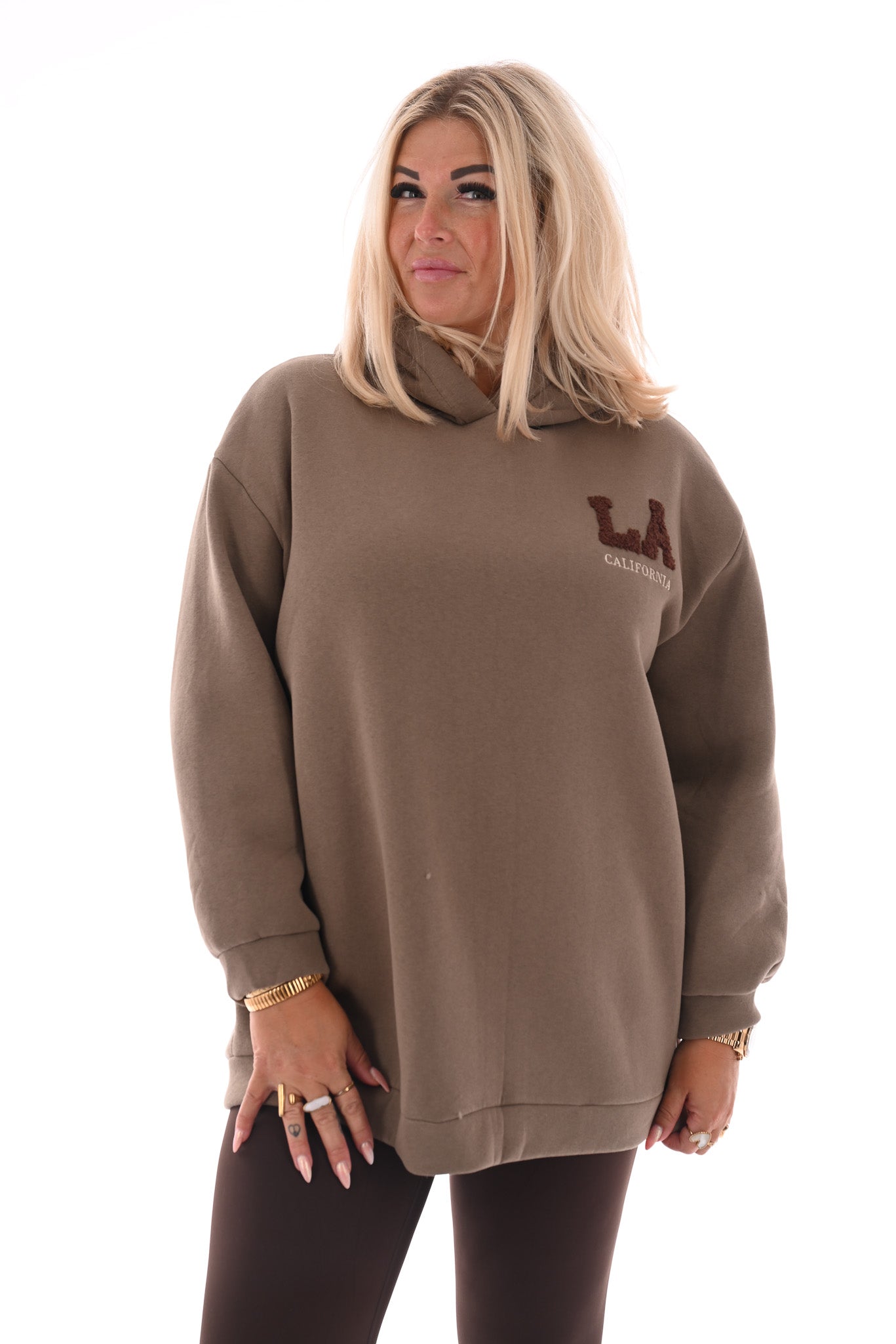 Hoodie LA California taupe