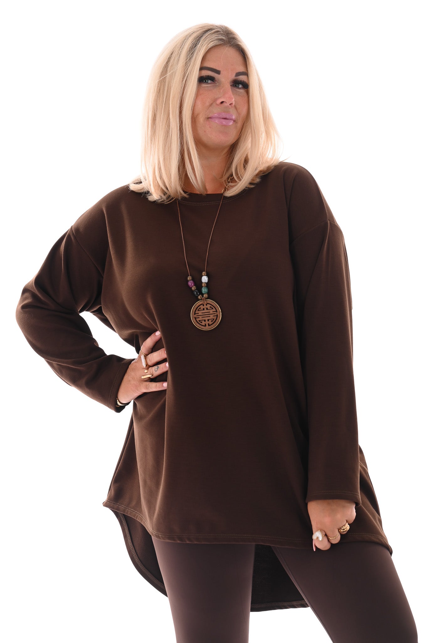 Tuniek met ketting donkerbruin