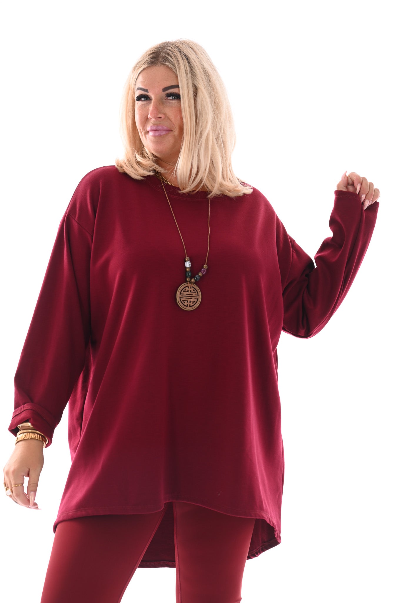 Tuniek met ketting bordeaux
