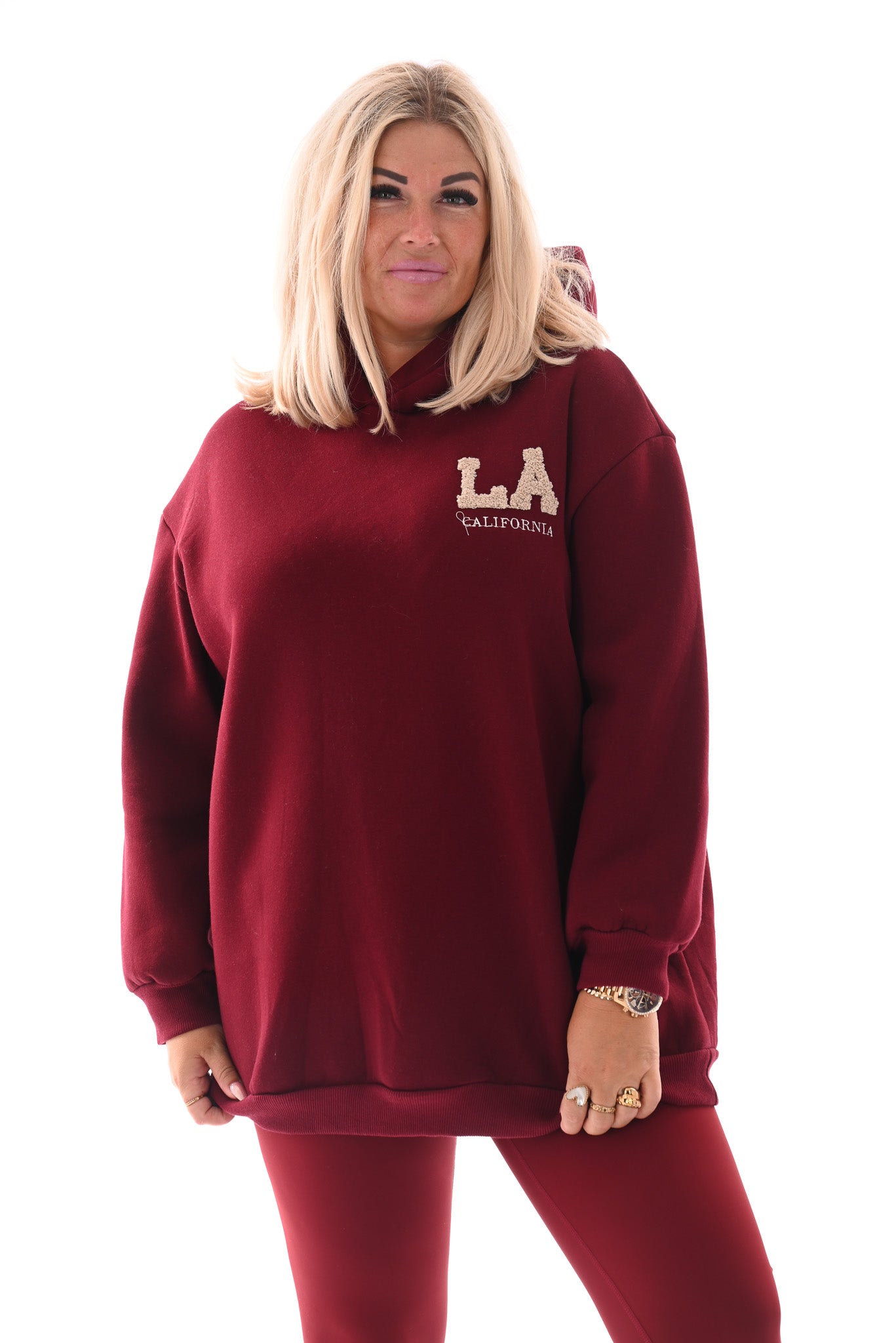 Hoodie LA California bordeaux