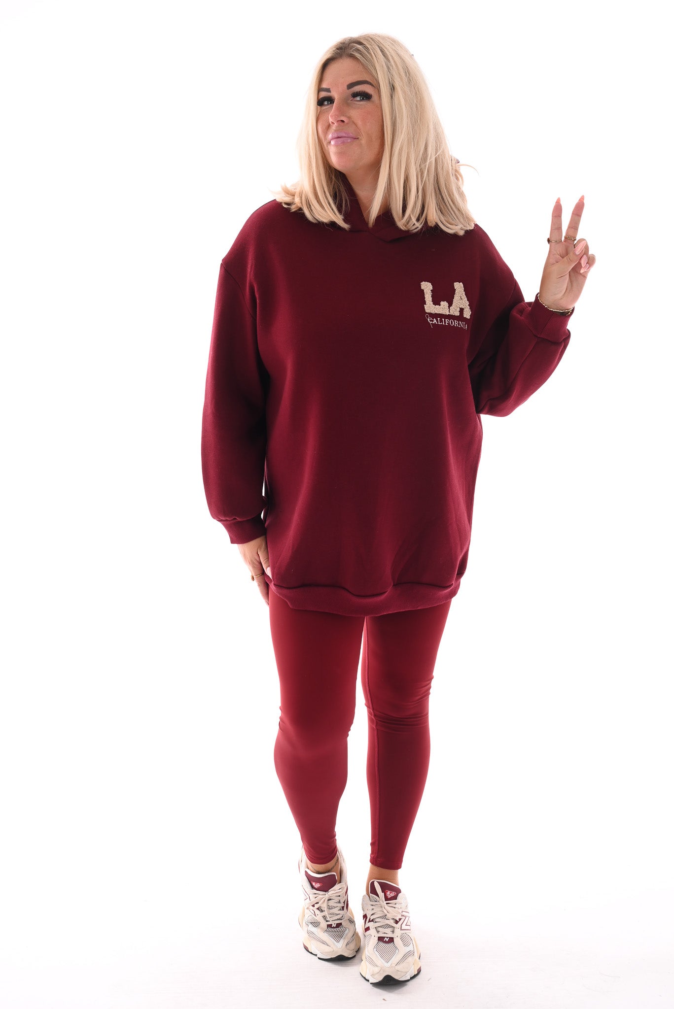 Hoodie LA California bordeaux