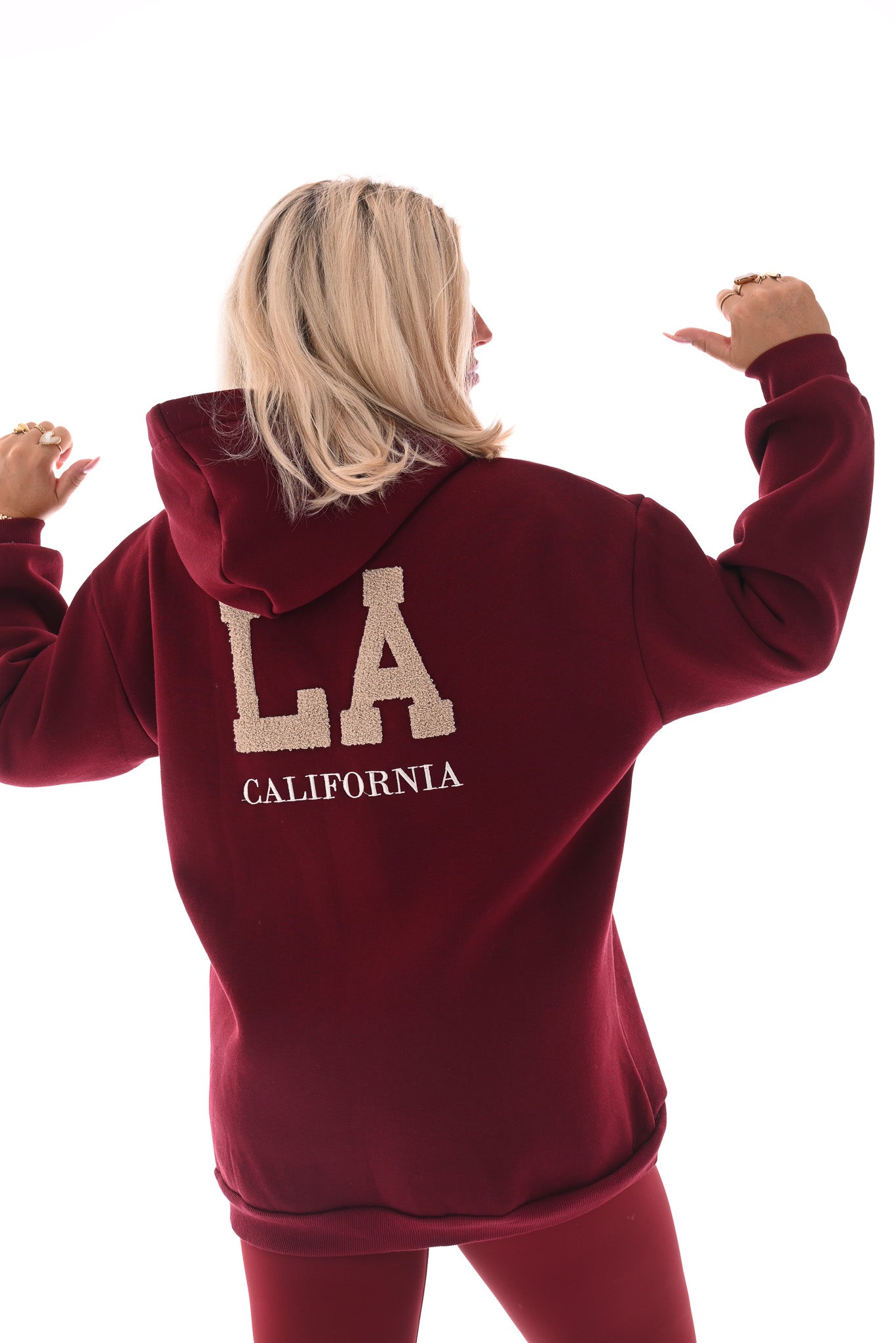 Hoodie LA California bordeaux