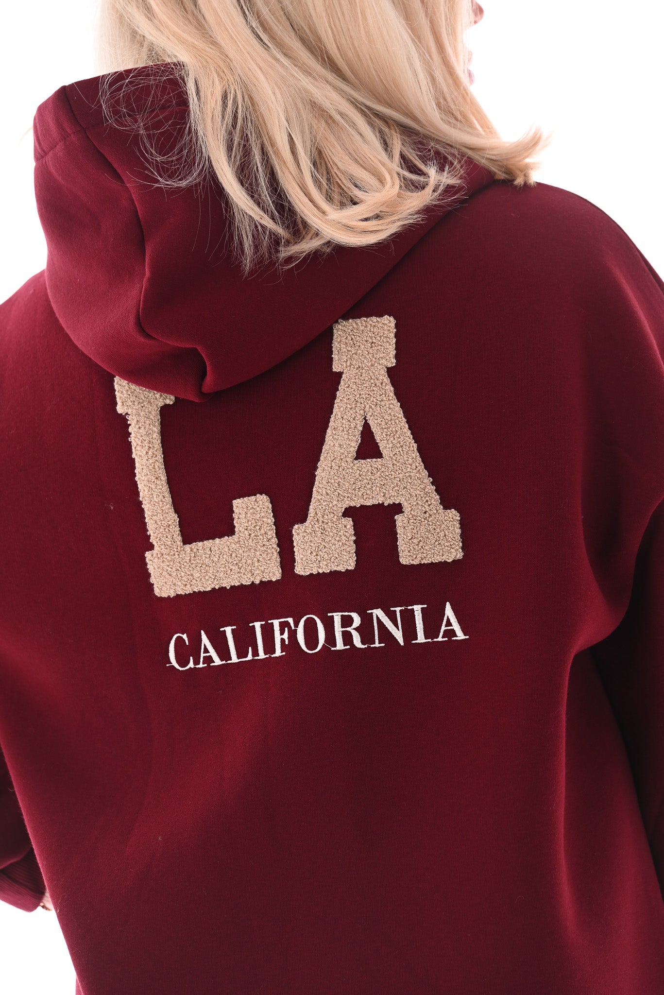 Hoodie LA California bordeaux