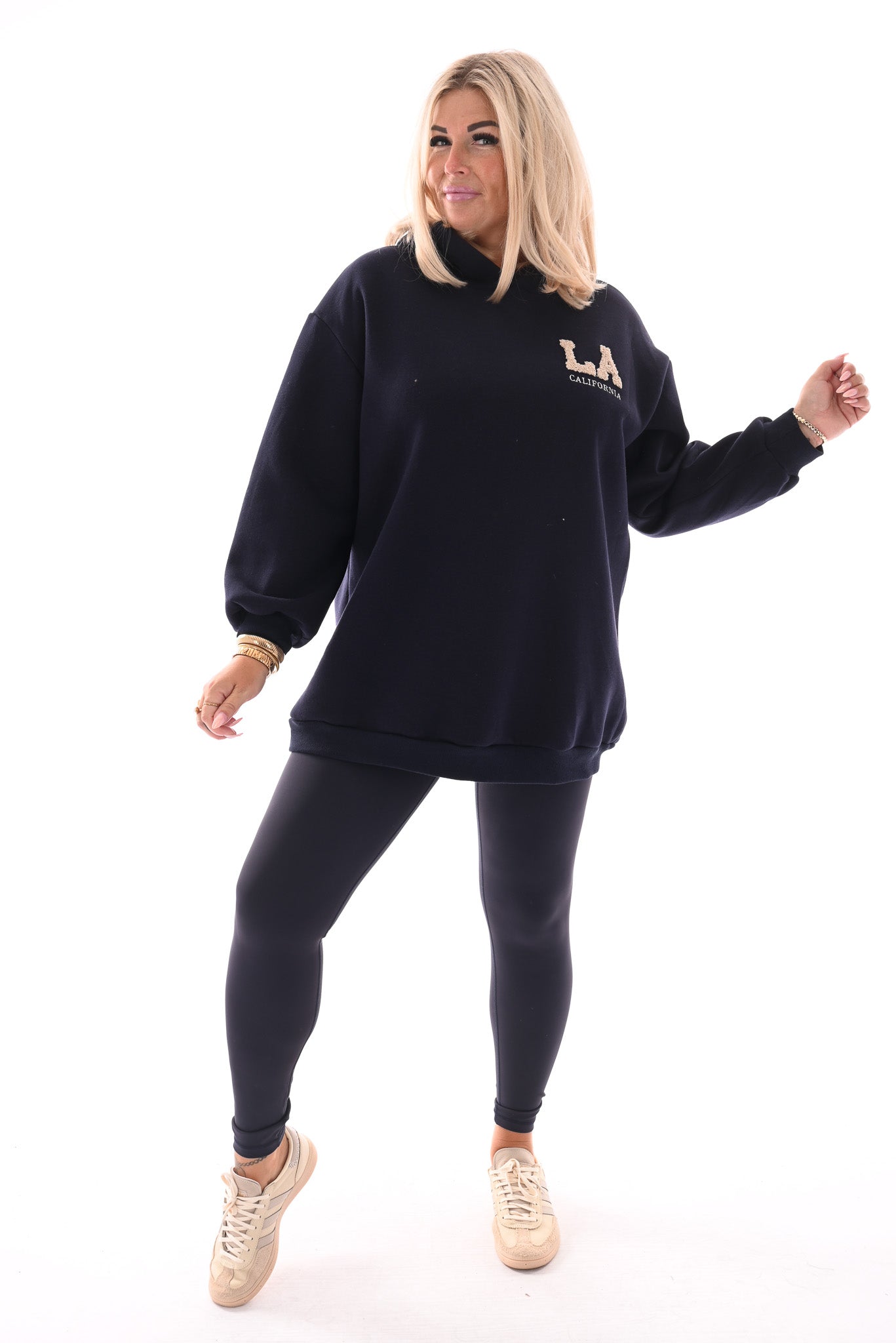 Hoodie LA California marineblauw