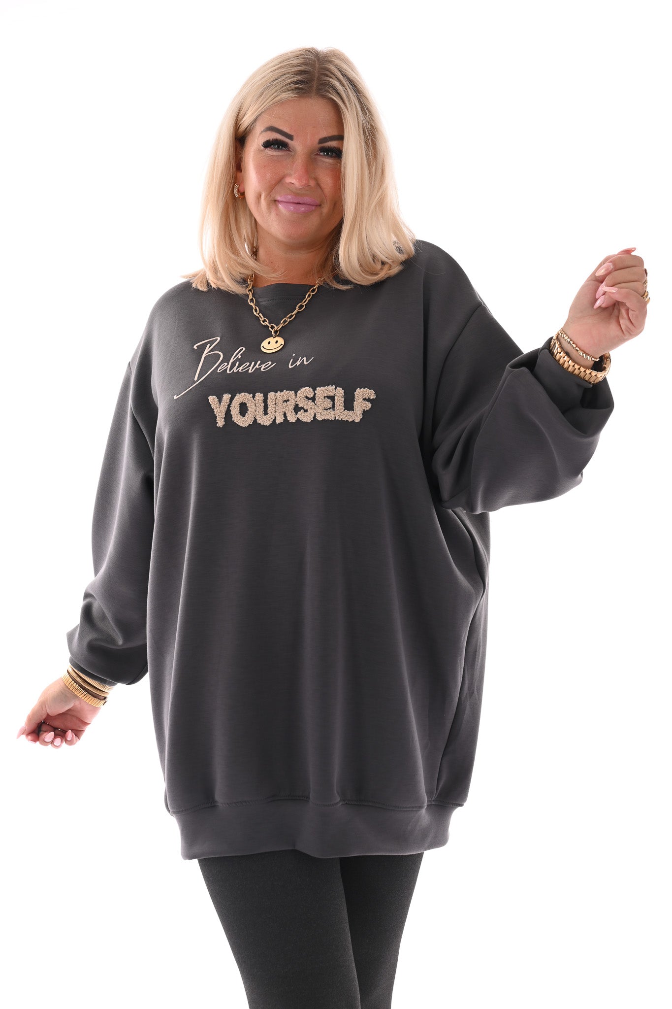 Sweater Believe in Yourself antraciet