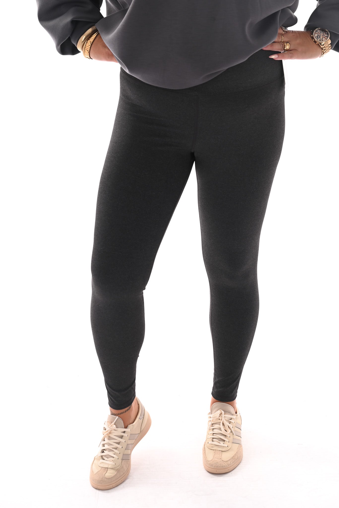 Norfy legging gemeleerd antraciet