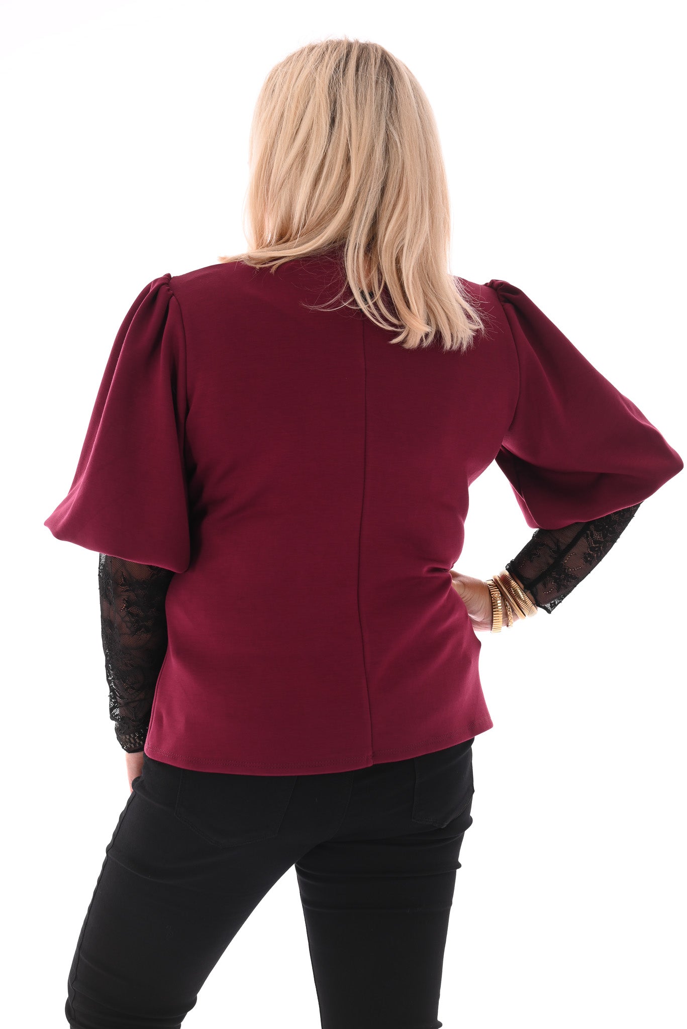Top pofmouwen bordeaux