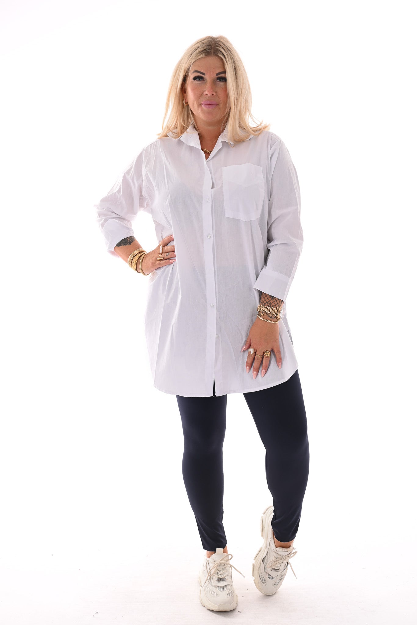 Travel legging uni marineblauw