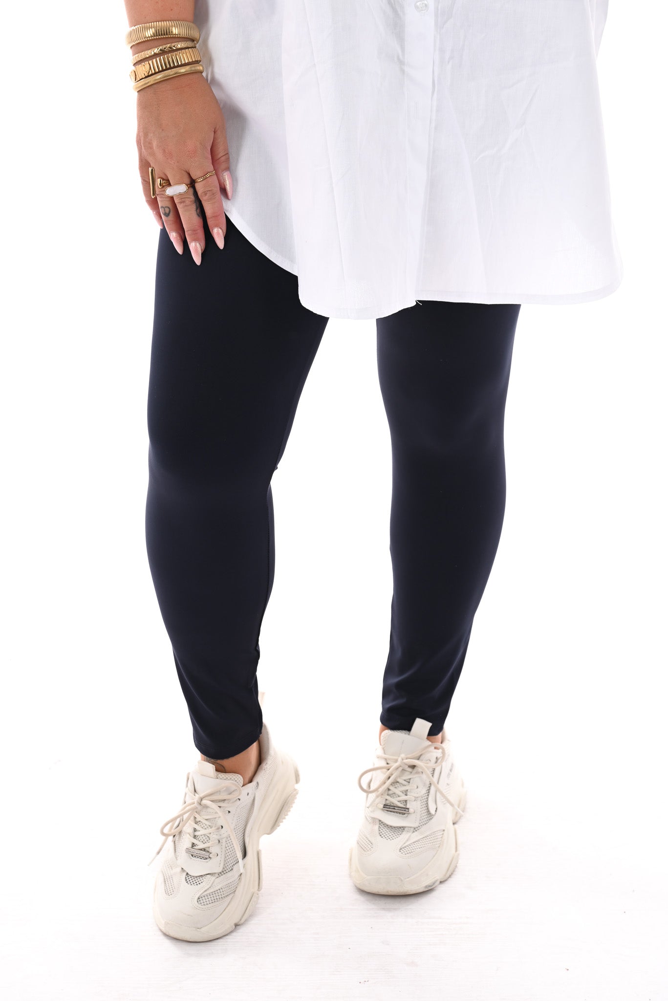 Travel legging uni marineblauw