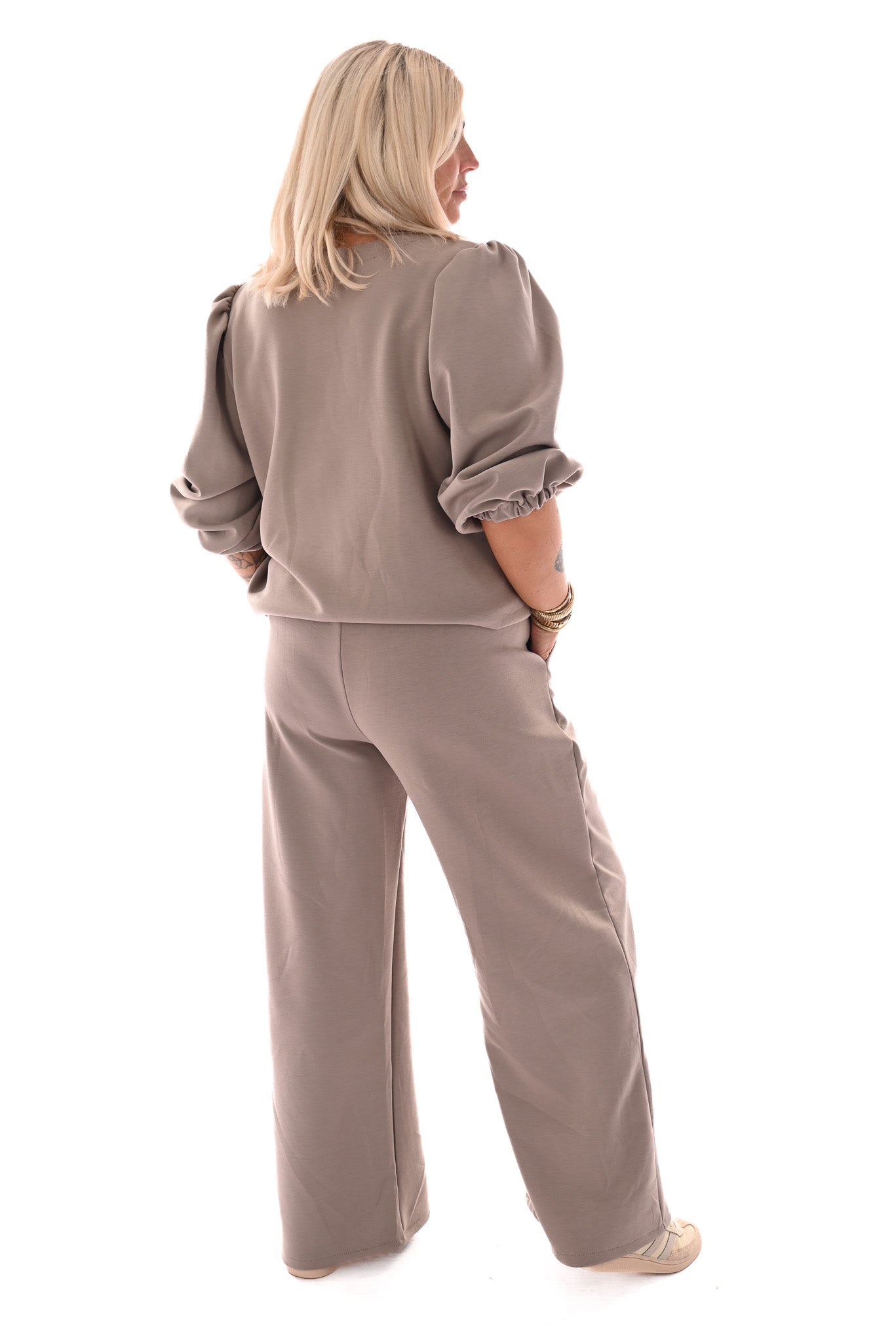 Tweedelig pak 3/4e mouwen deluxe beige
