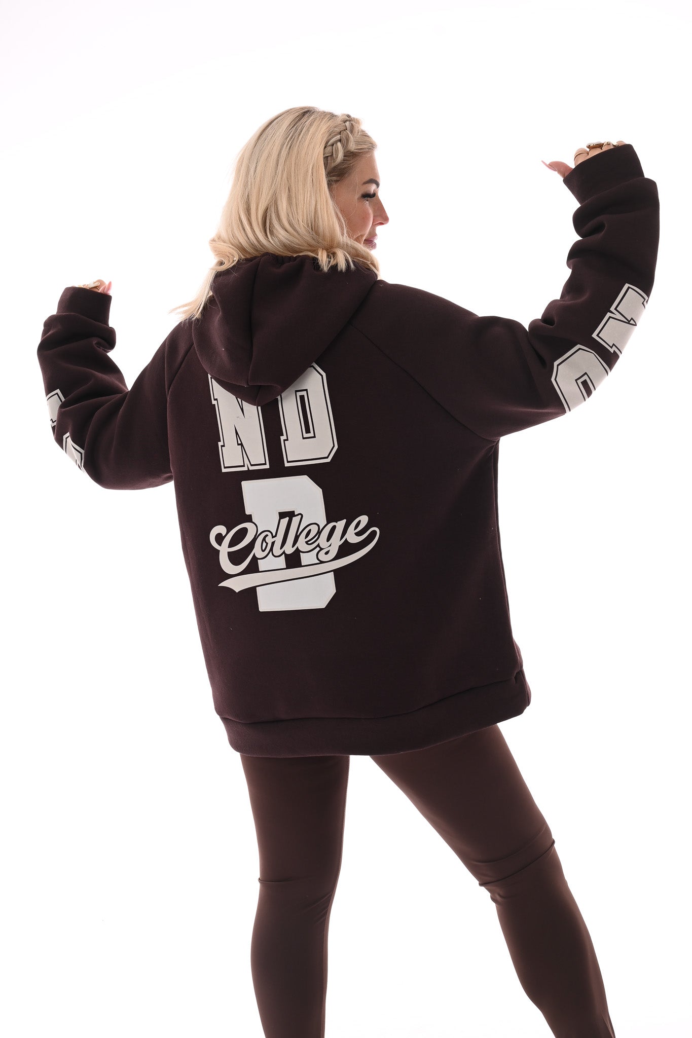 Hoodie London College donkerbruin