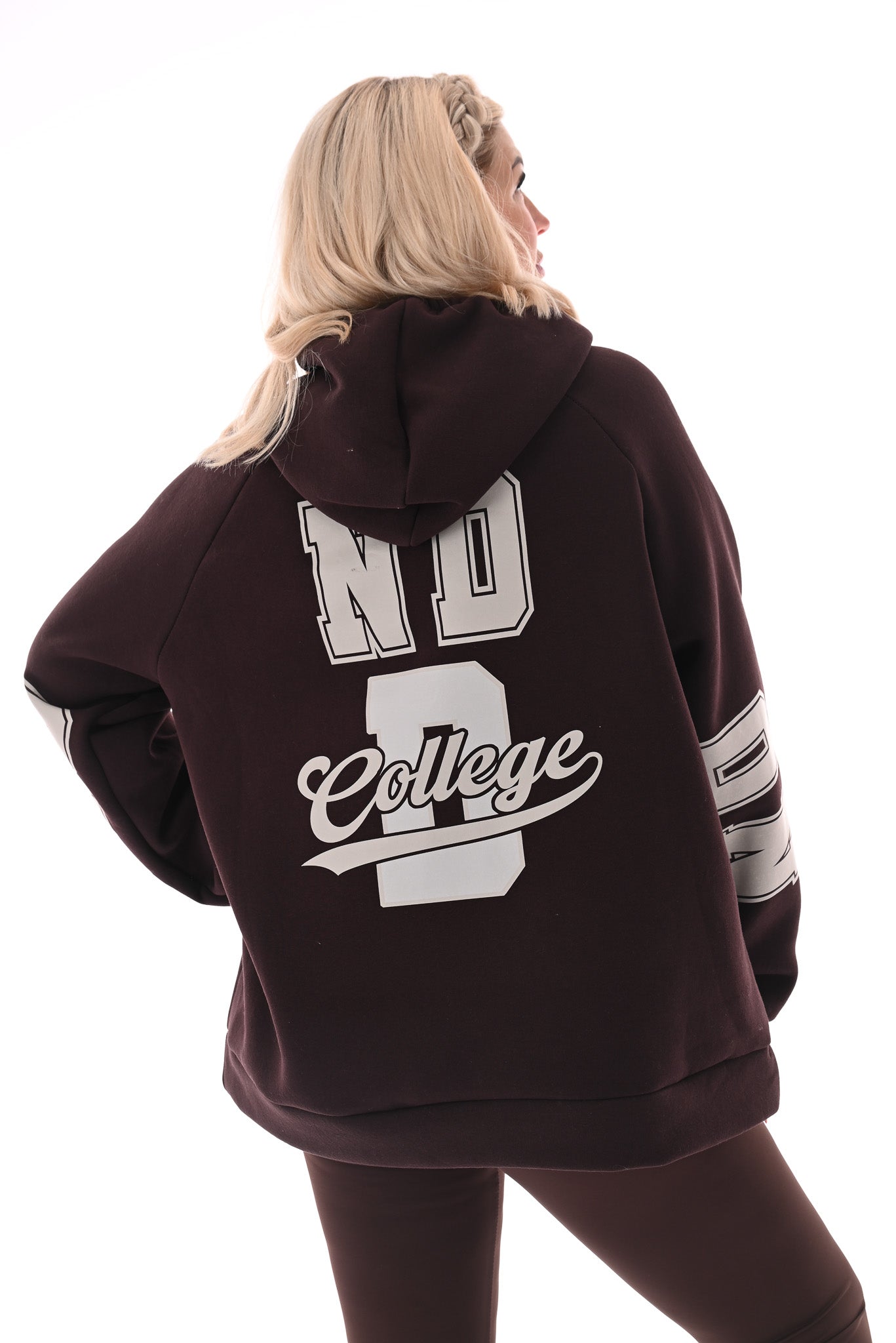 Hoodie London College donkerbruin