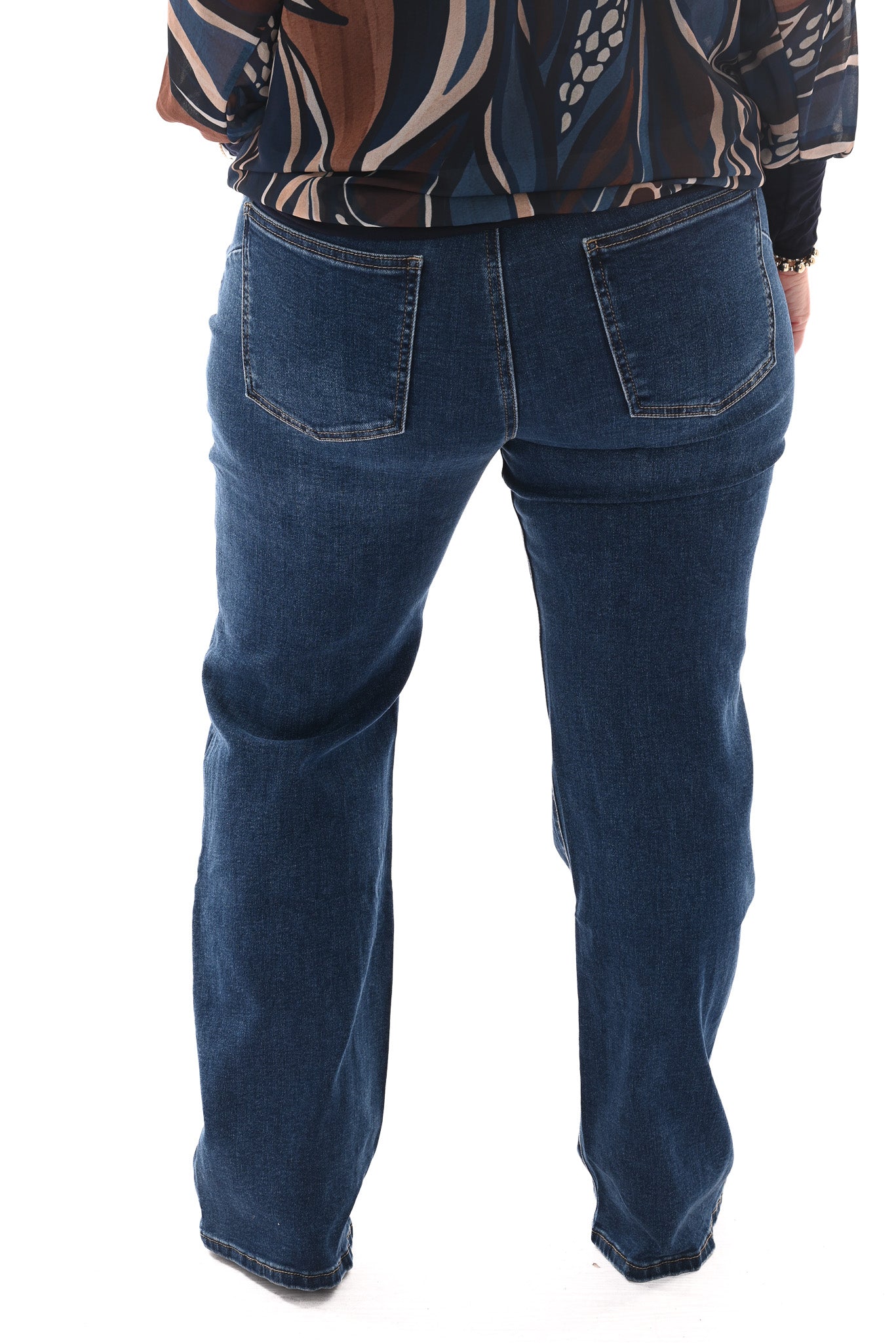 Norfy jeans power stretch wide leg blauw