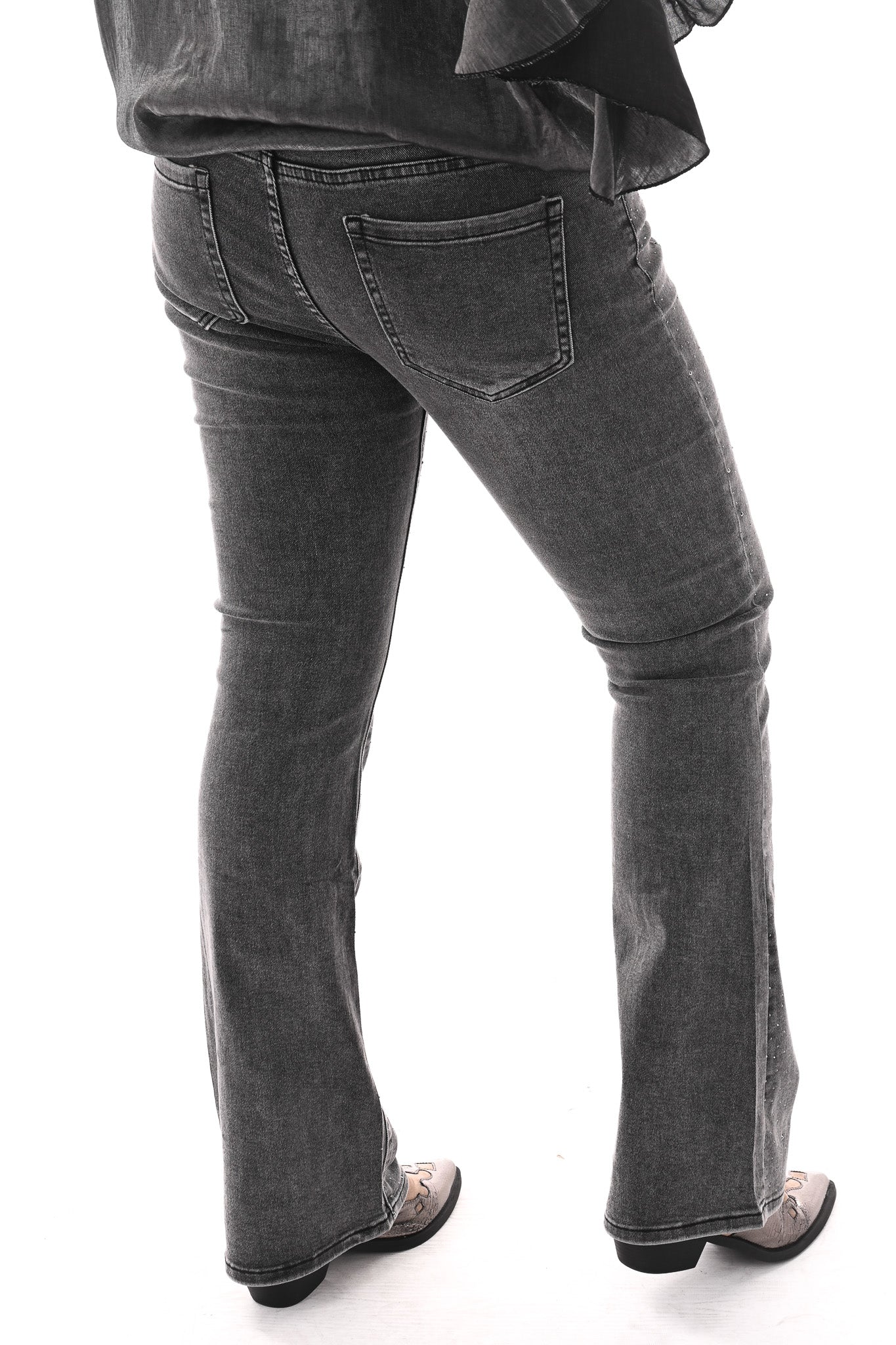G-smack flared leg strass grijs