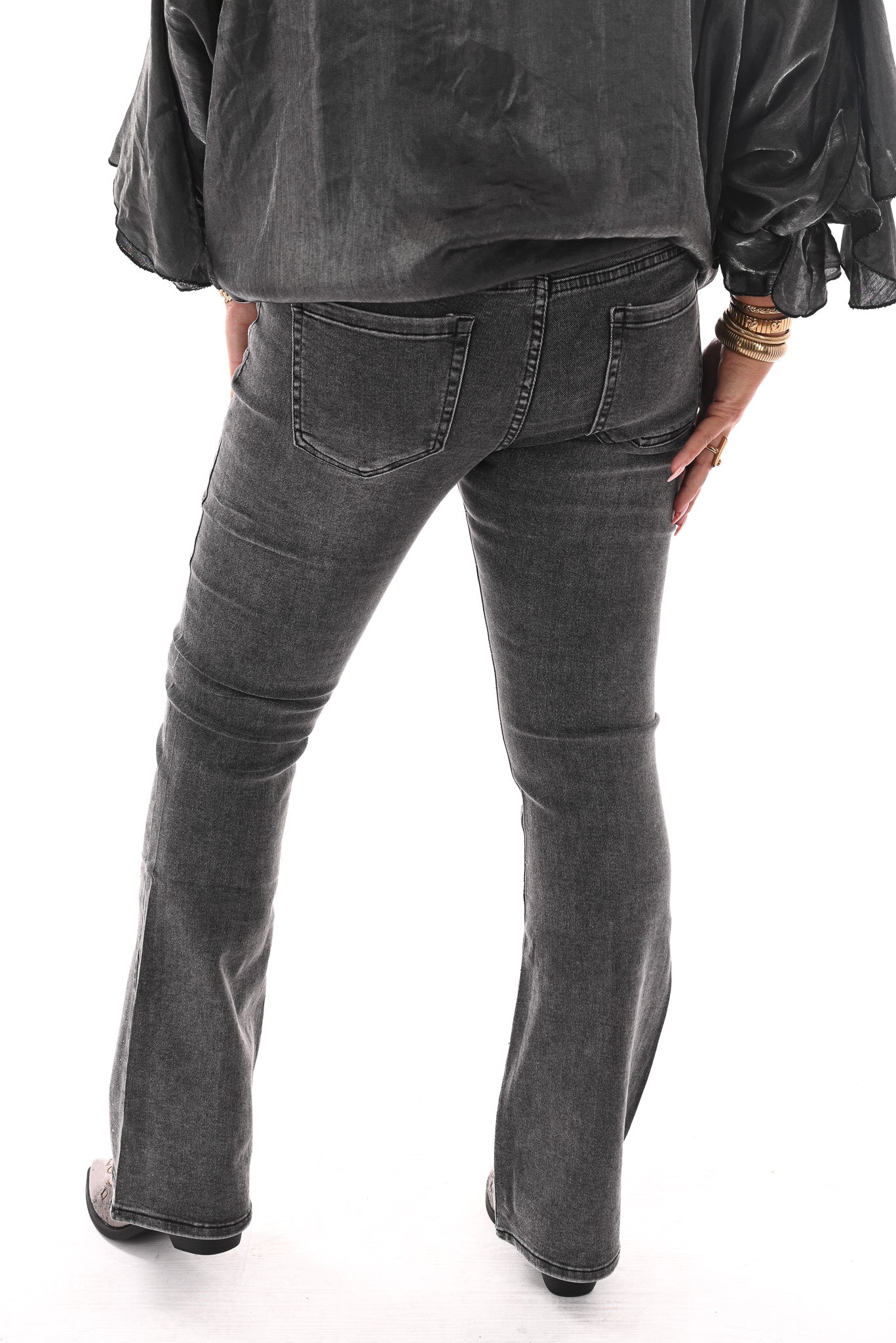 G-smack flared leg strass grijs