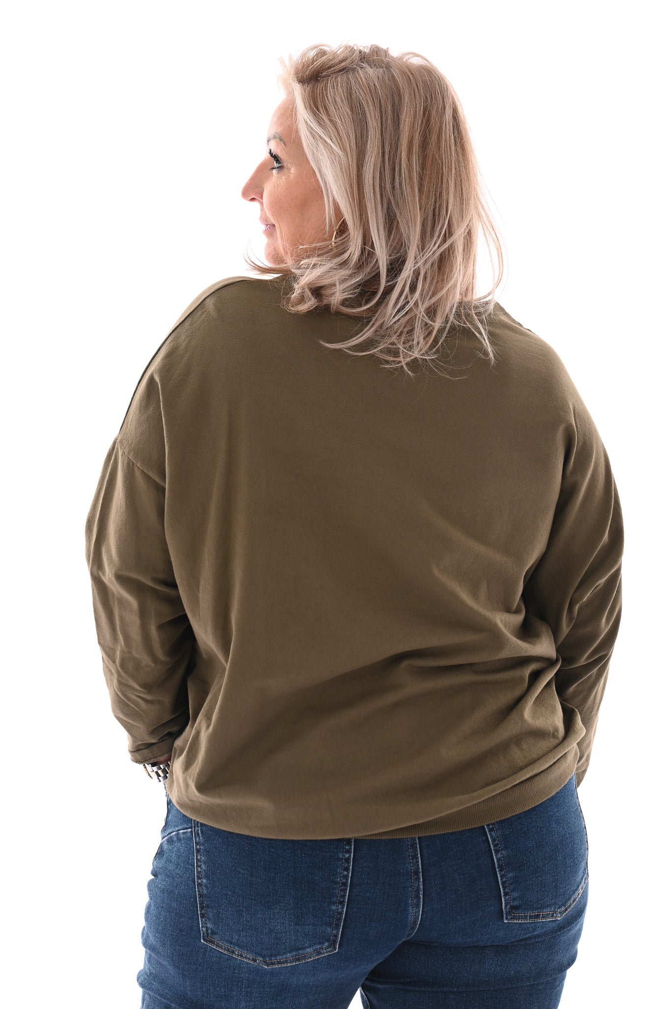 Basic top legergroen