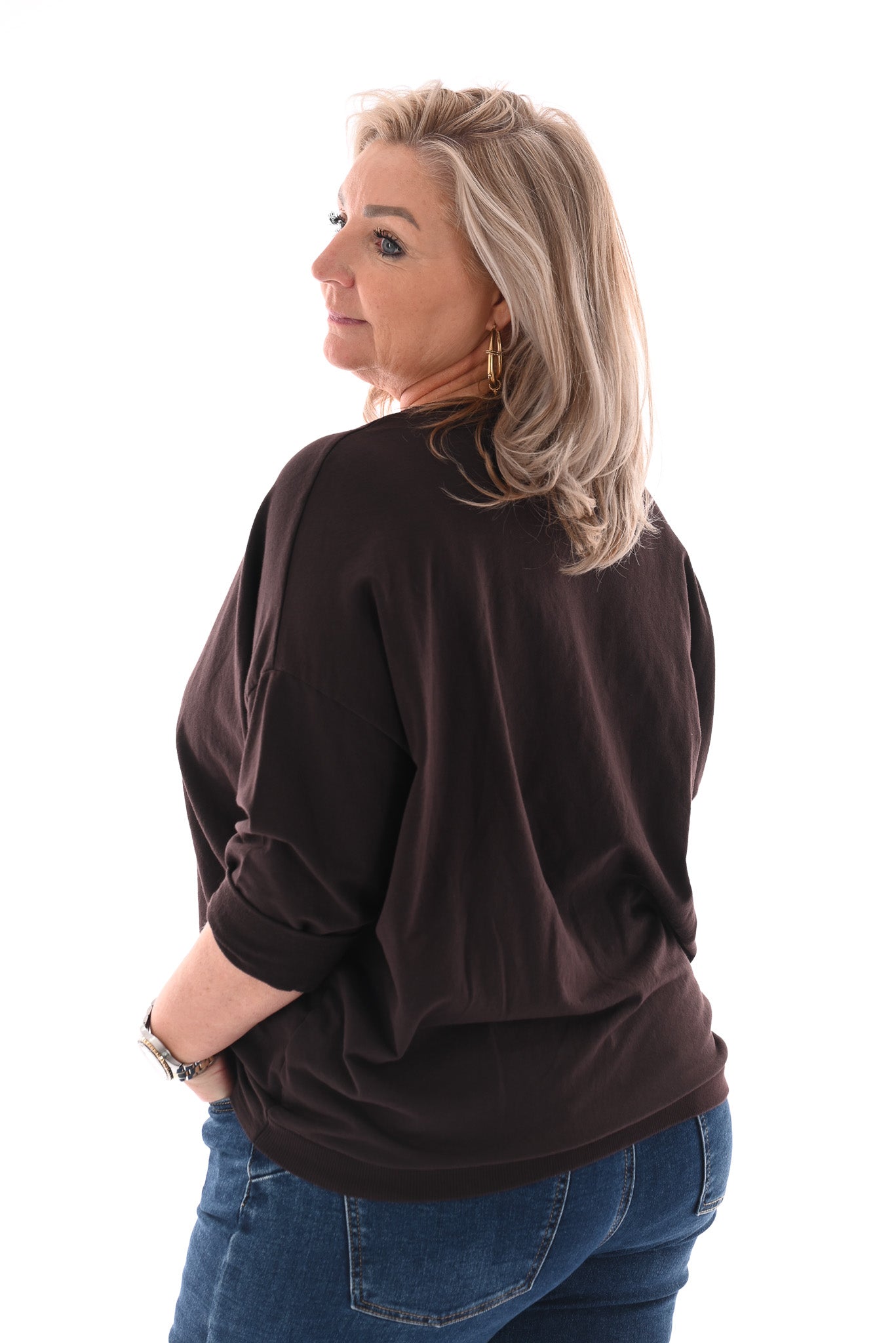 Basic top donkerbruin