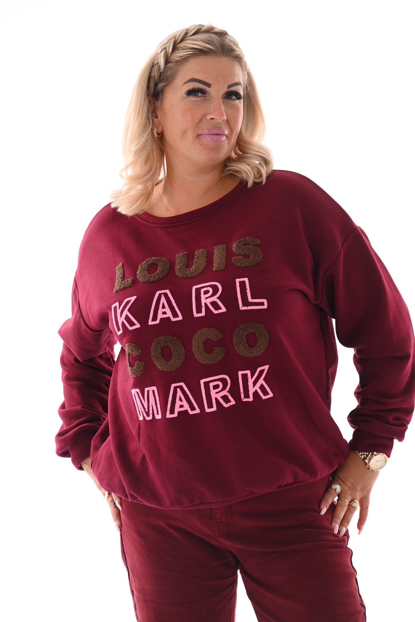 Trui teddy namen bordeaux