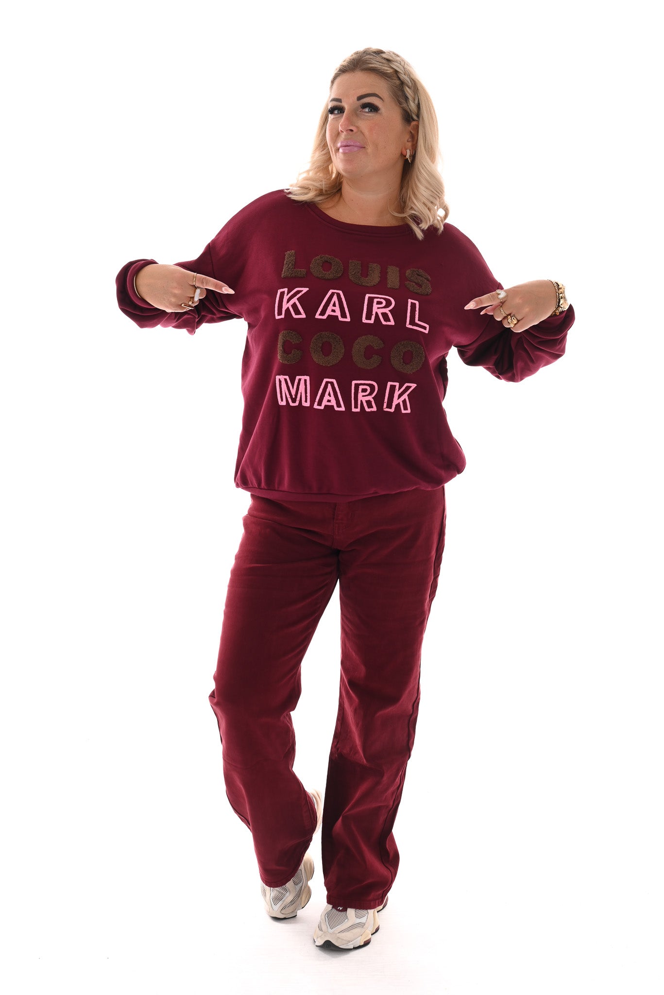 Trui teddy namen bordeaux
