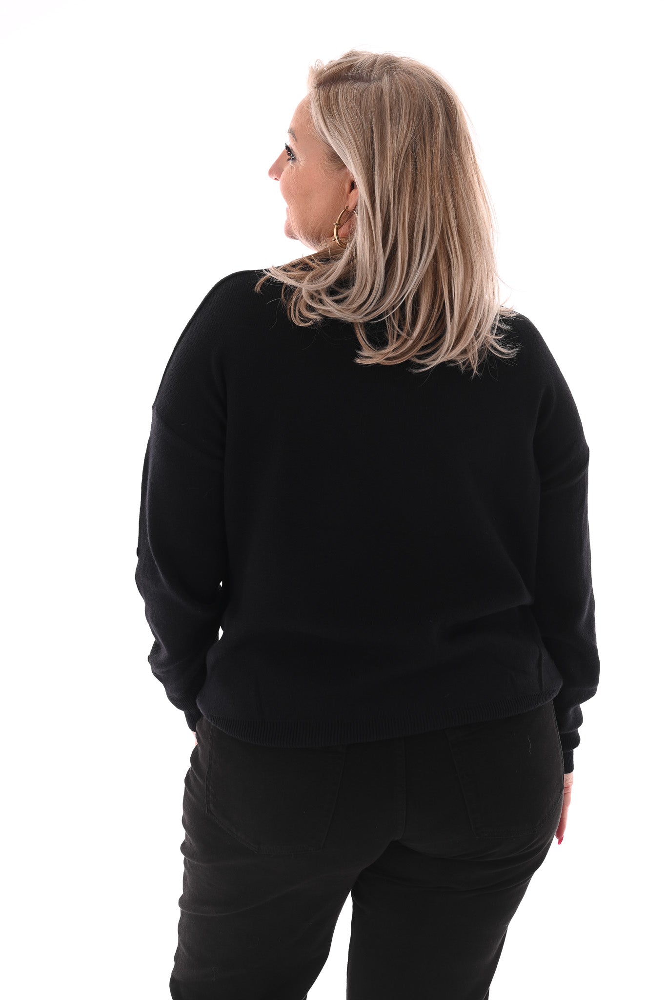 Trui met hartjes zwart