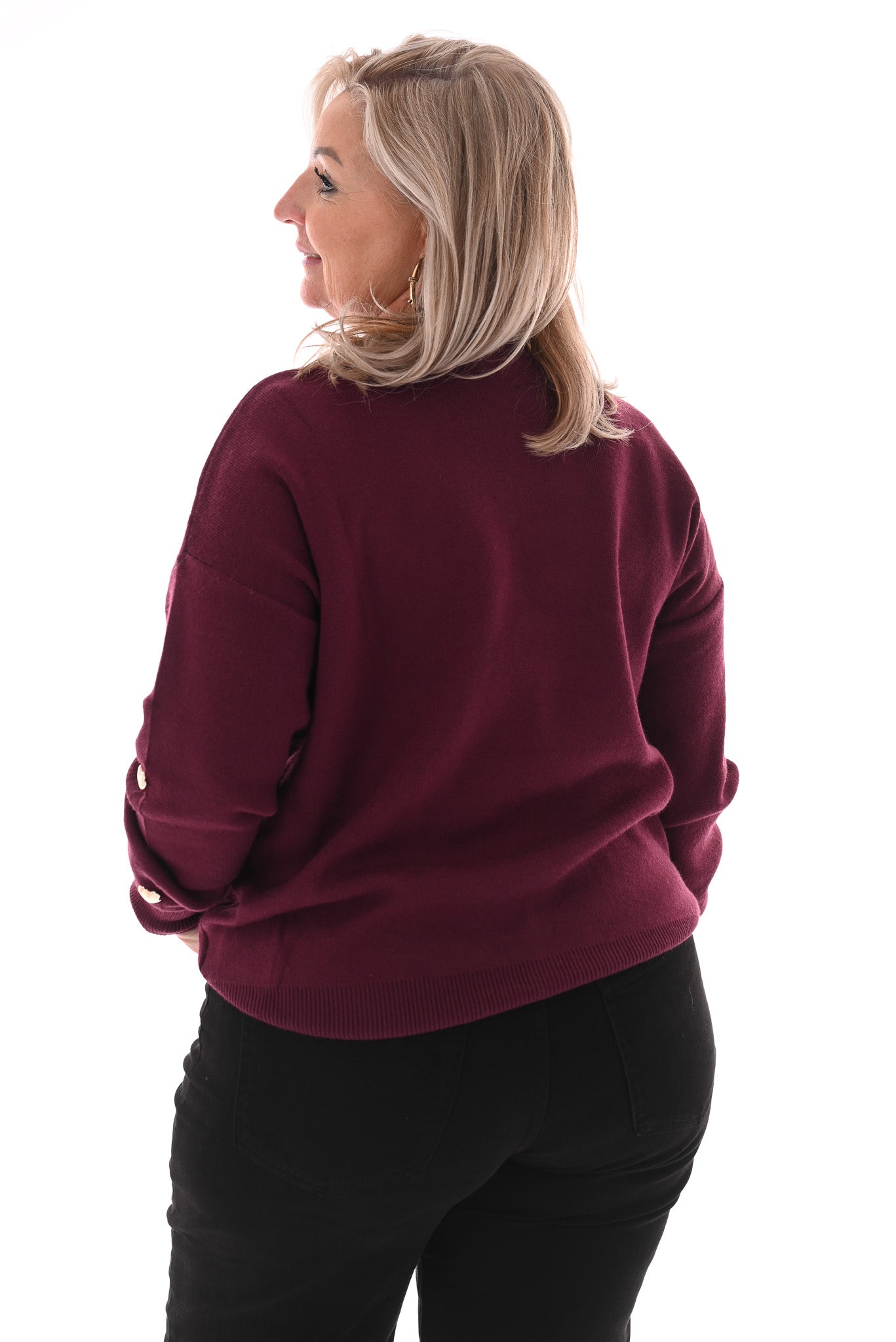 Trui met hartjes bordeaux