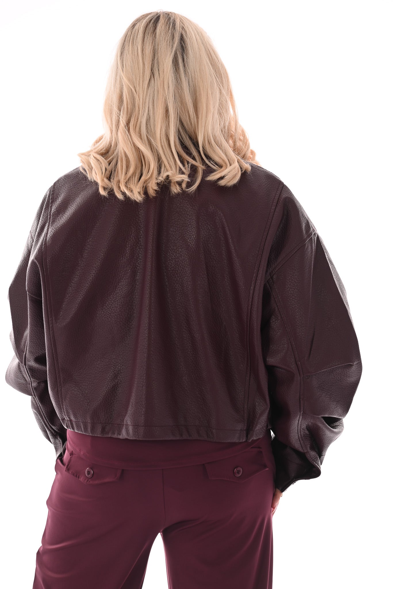Leatherlook bomber bordeaux