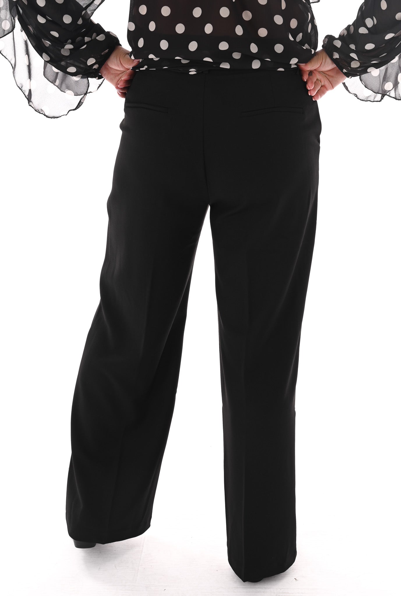 Norfy pantalon wide leg zwart