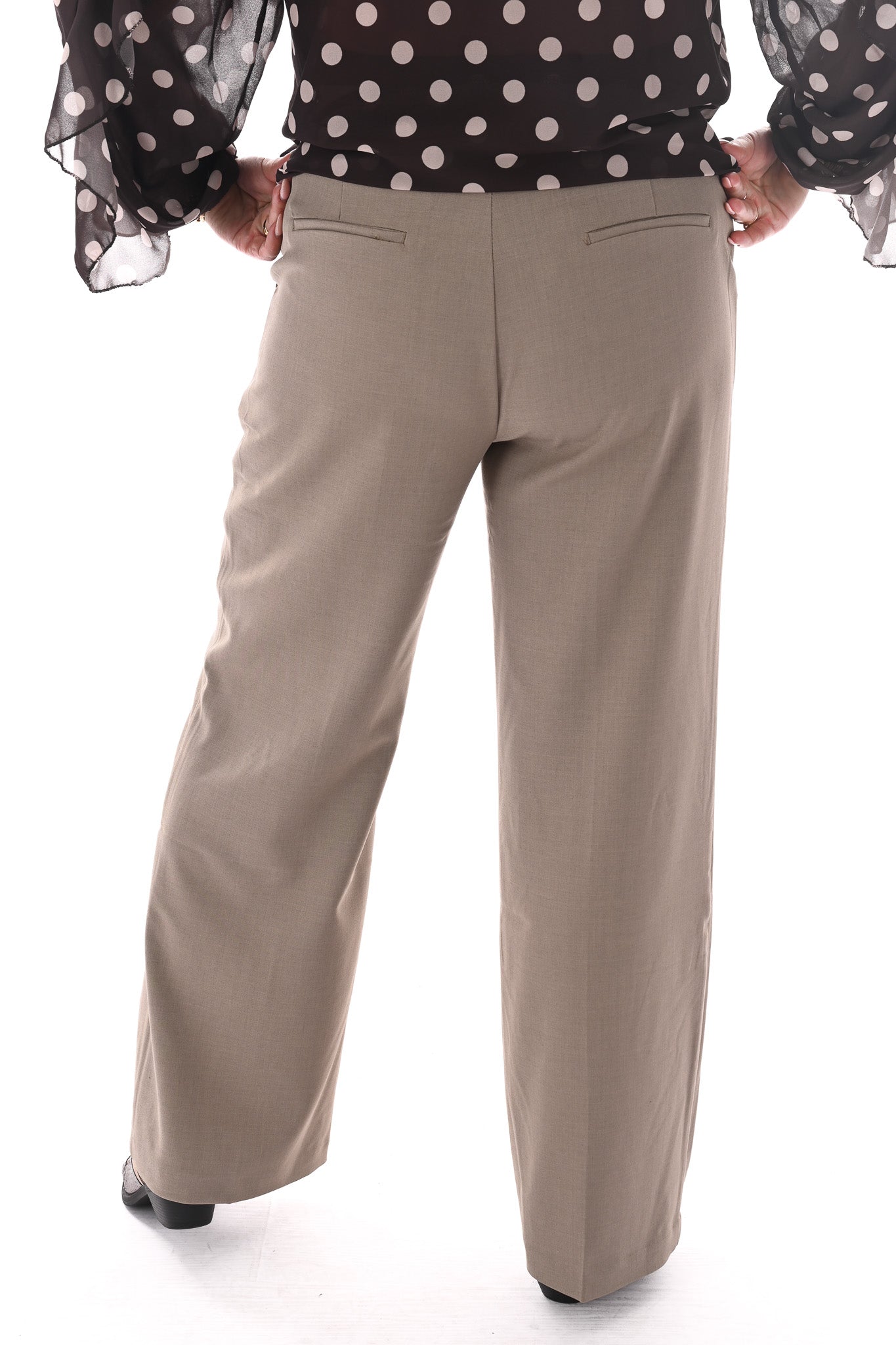 Norfy pantalon wide leg taupe
