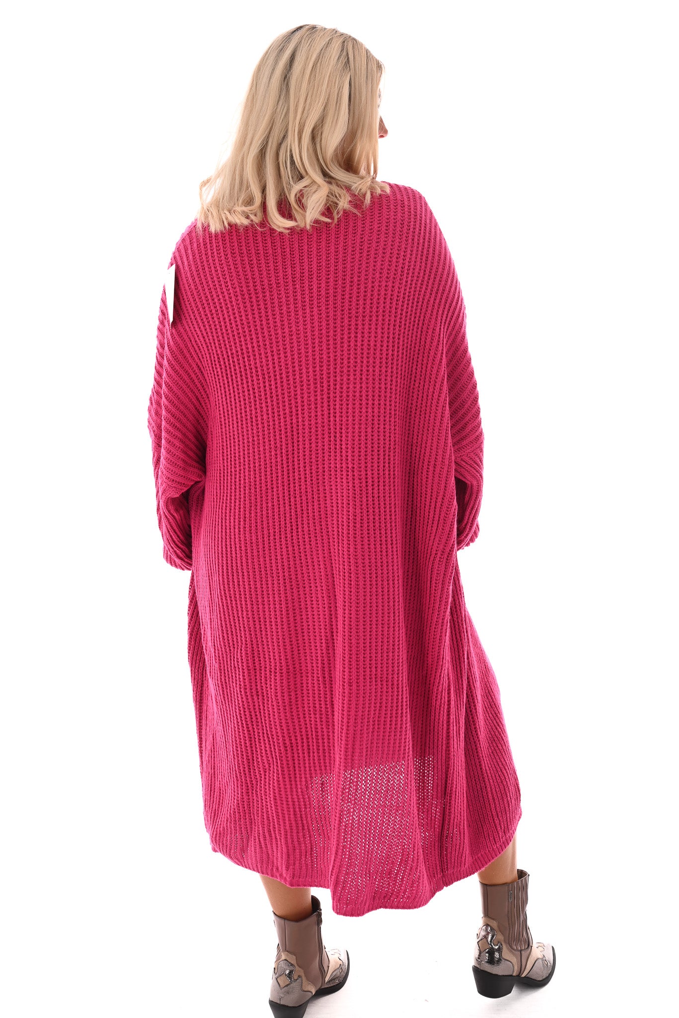 Jurk met vest set fuchsia