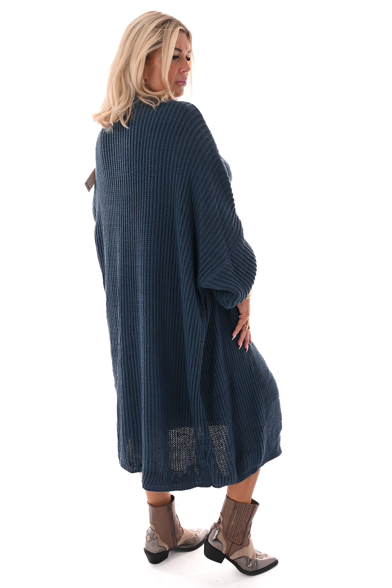 Jurk met vest set jeansblauw
