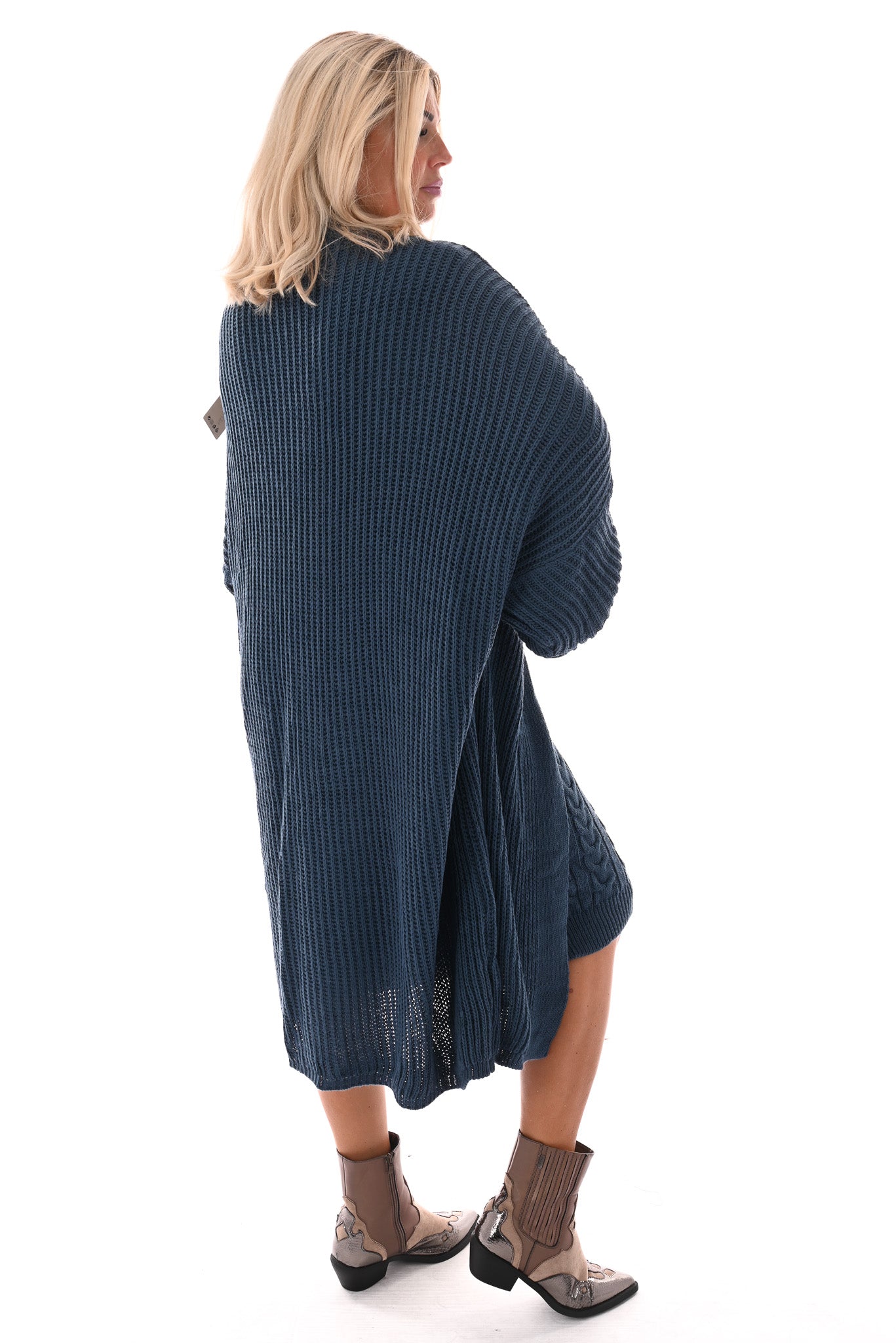 Jurk met vest set jeansblauw