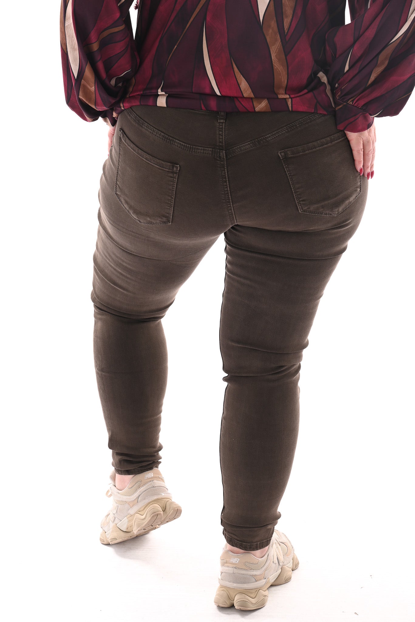 Goodies jeans skinny highwaist donkerbruin