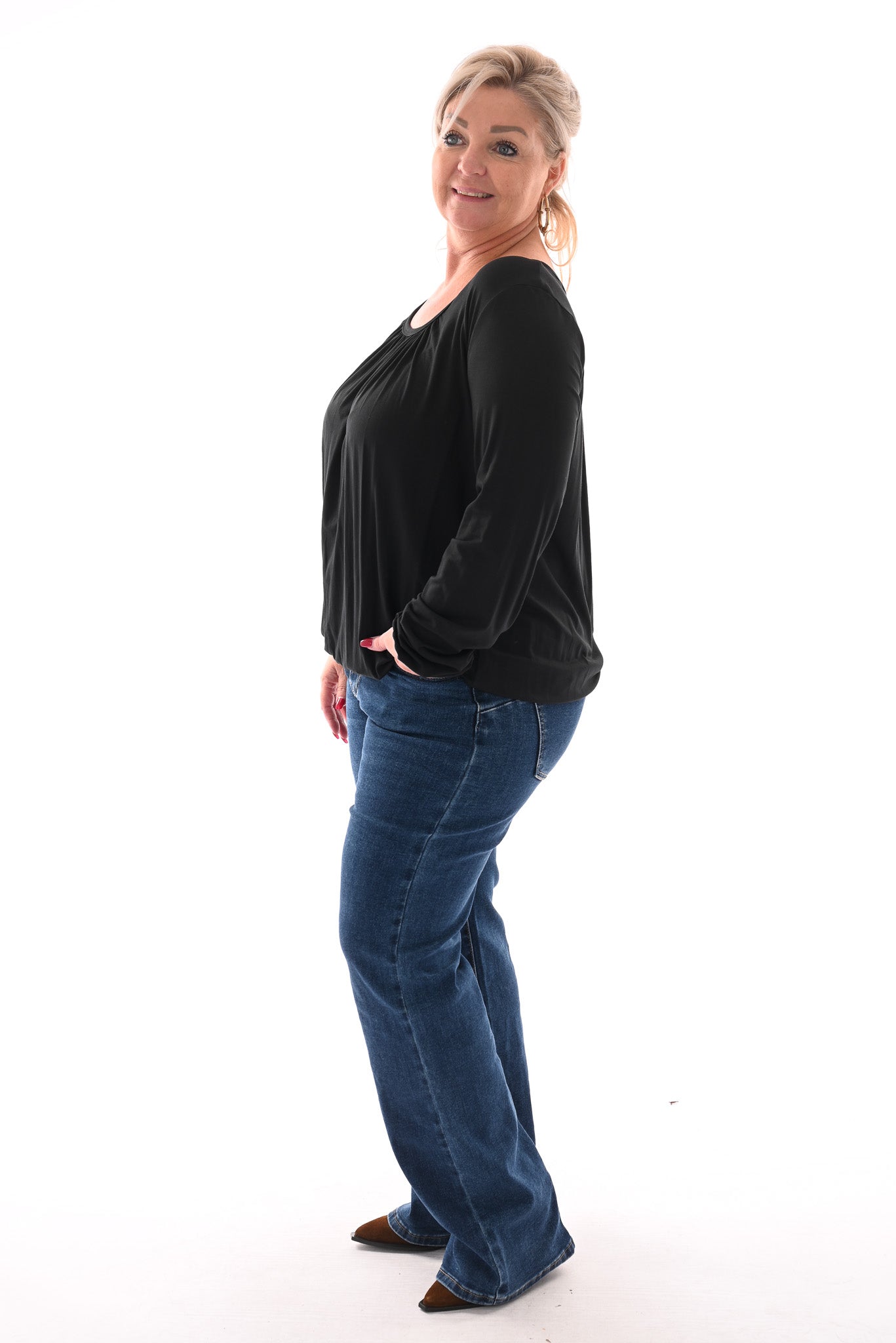 Basic top ronde hals zwart