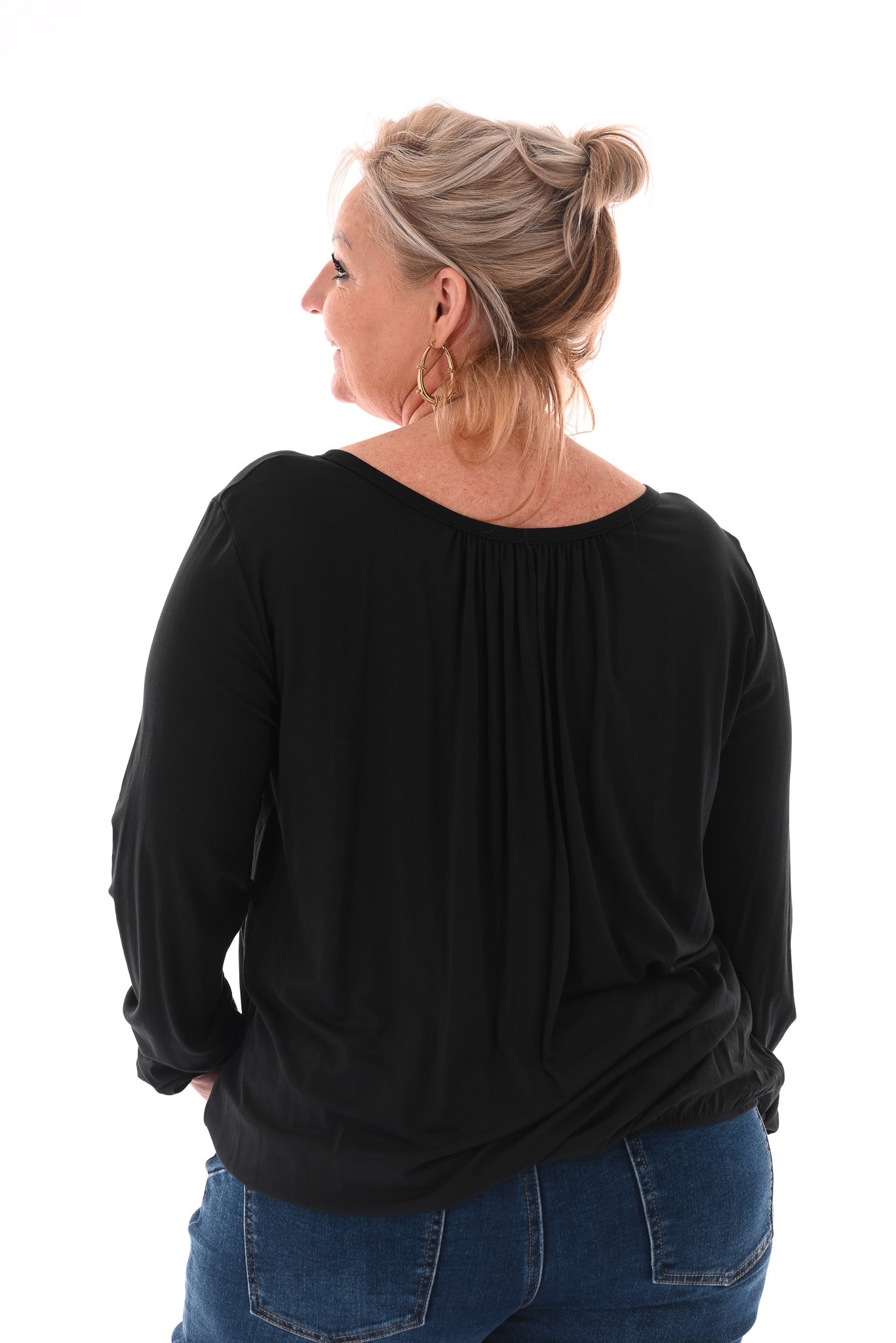 Basic top ronde hals zwart
