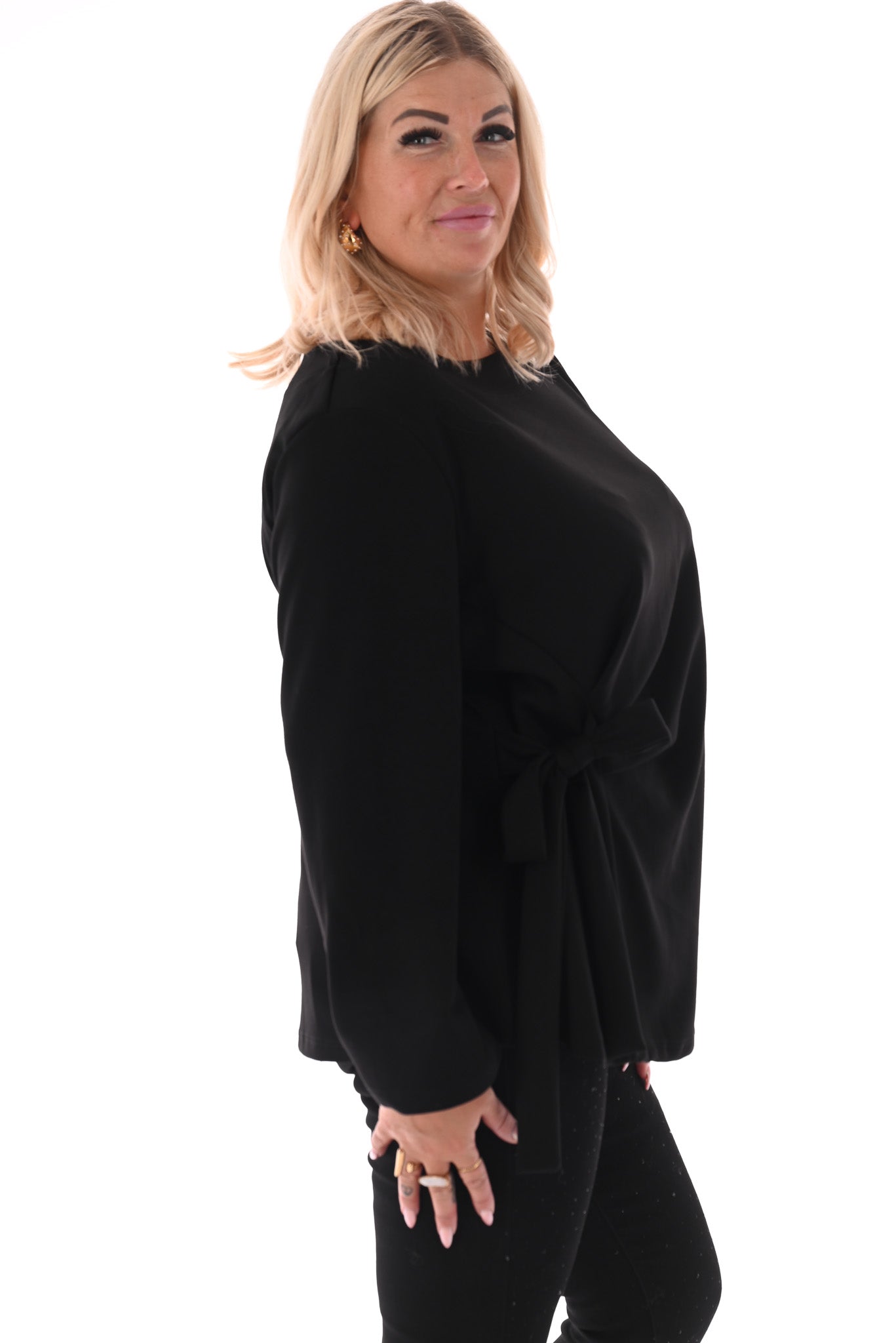 Top met knoop detail zwart