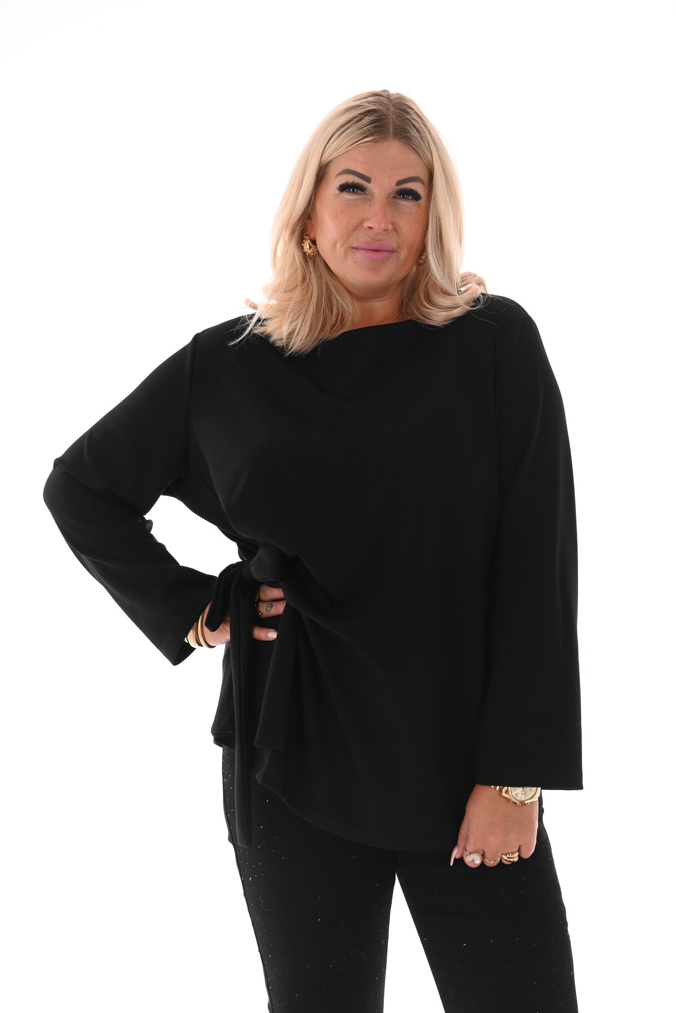Top met knoop detail zwart